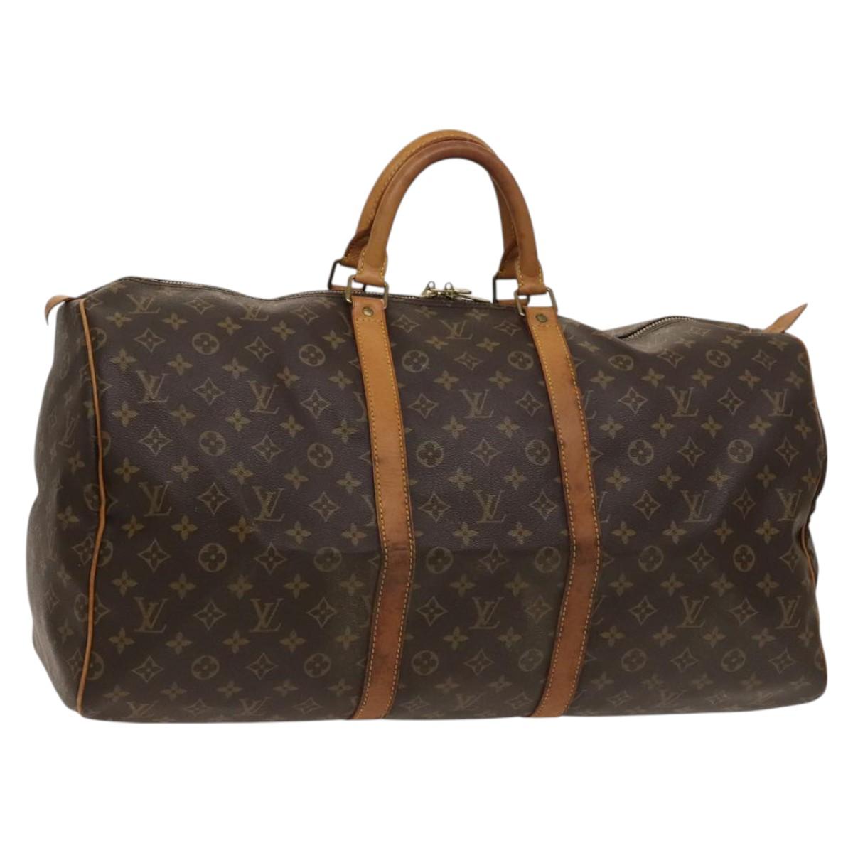 LOUIS VUITTON Monogram Keepall 55 Boston Bag M41424 LV Auth 124531