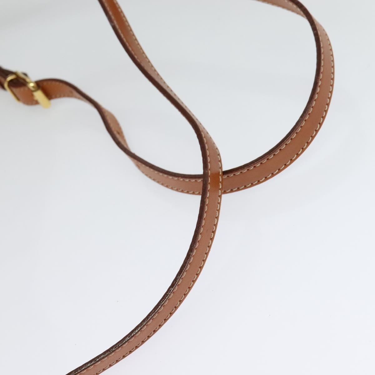 CELINE Macadam Canvas Backpack PVC Leather Brown Gold Auth 124609