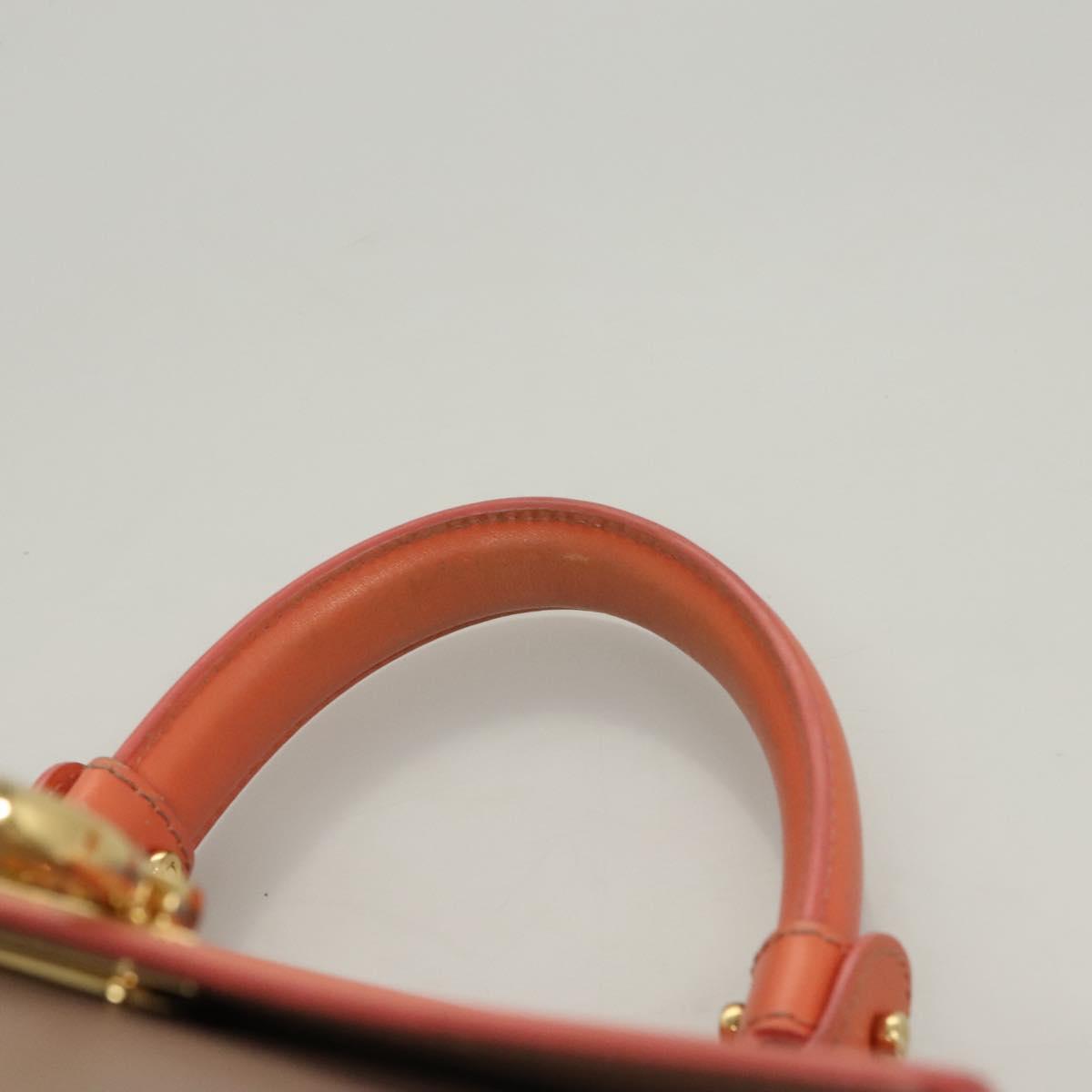 Salvatore Ferragamo Gancini Sofia Hand Bag Leather 2way Beige Gold Auth 124618