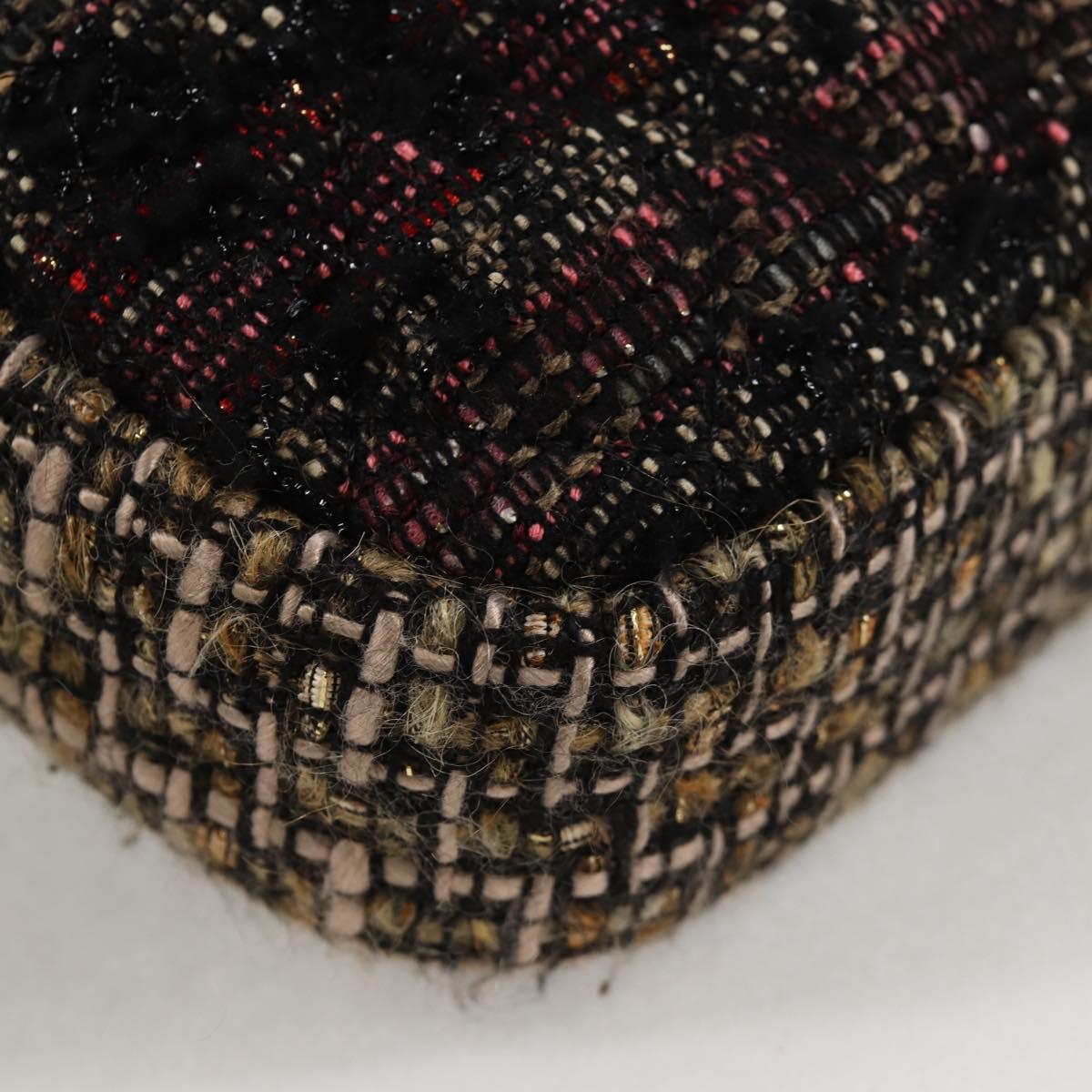 CHANEL Chain Shoulder Bag Tweed Black CC Auth 124656AM