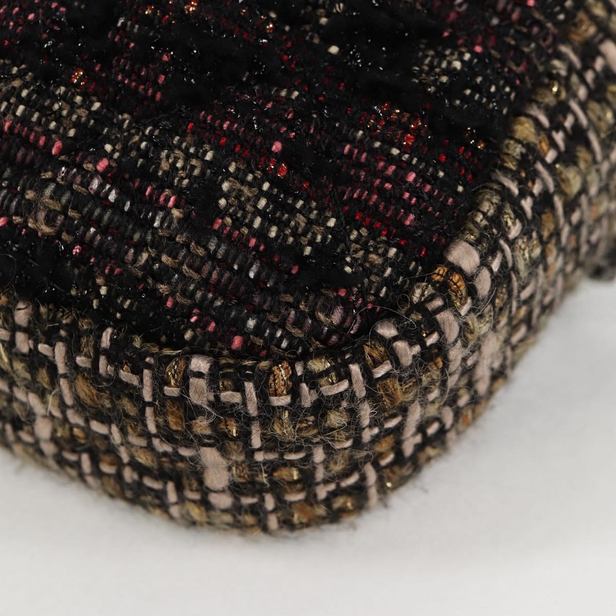 CHANEL Chain Shoulder Bag Tweed Black CC Auth 124656AM