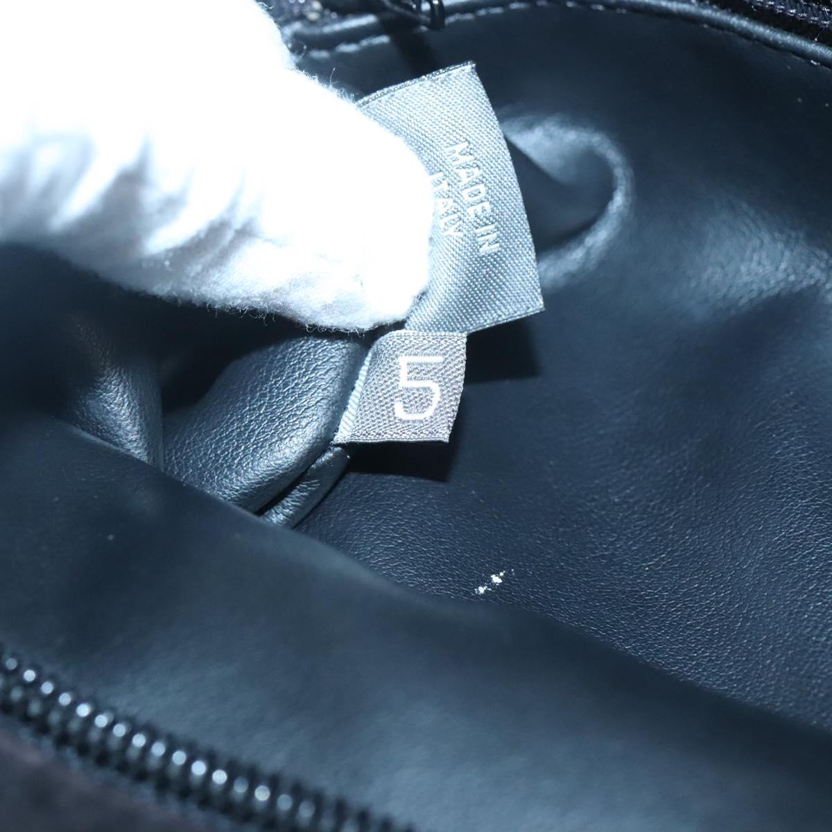 BALLY Hand Bag Leather Black Gold Auth 124686