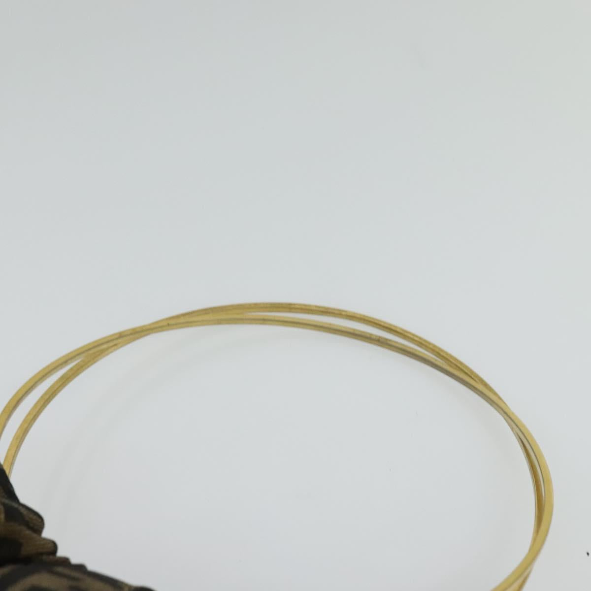 FENDI Zucca Canvas Hand Bag Brown Black gold Auth 124687