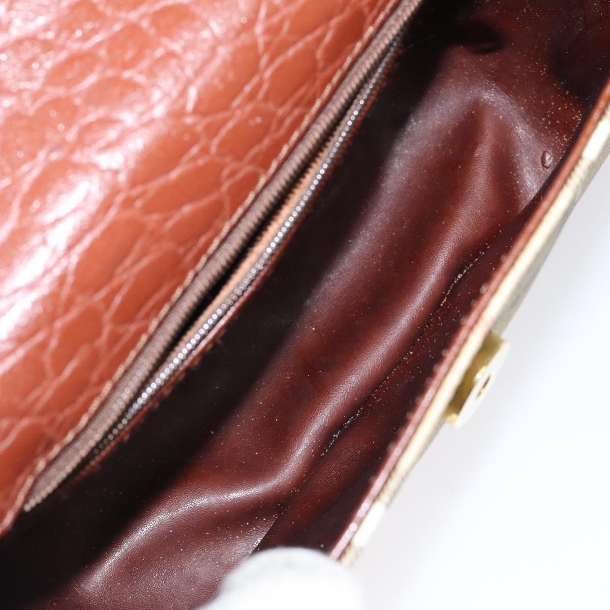 Burberrys Nova Check Shoulder Bag PVC Beige Gold Auth 124690