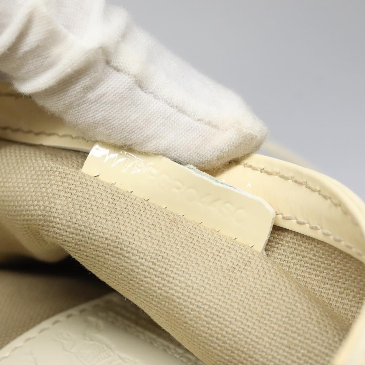 BURBERRY Shoulder Bag PVC Canvas Beige Silver Auth 124738