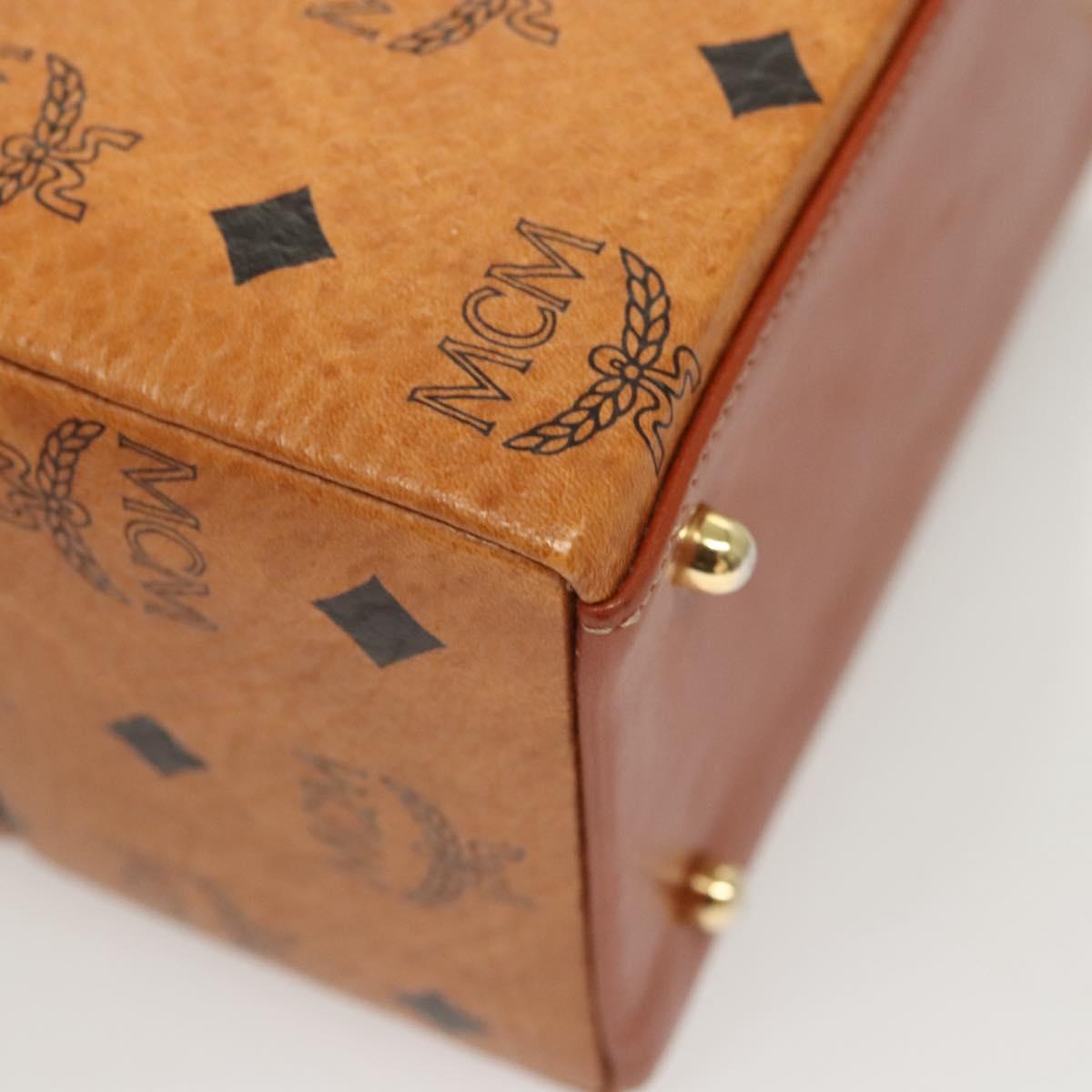 MCM Logogram Vicetos Hand Bag PVC Leather 2way Brown Gold Auth 124762A