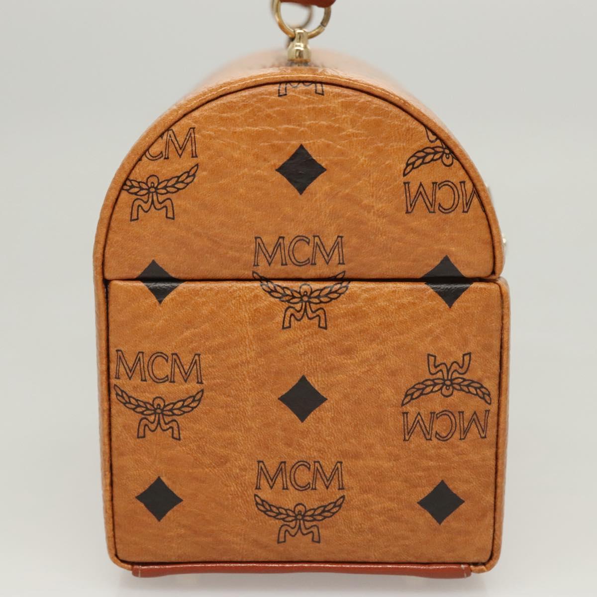 MCM Logogram Vicetos Hand Bag PVC Leather 2way Brown Gold Auth 124762A