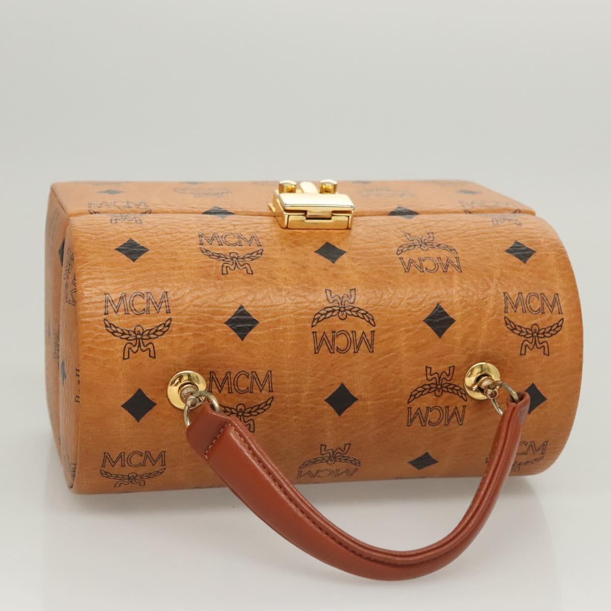MCM Logogram Vicetos Hand Bag PVC Leather 2way Brown Gold Auth 124762A