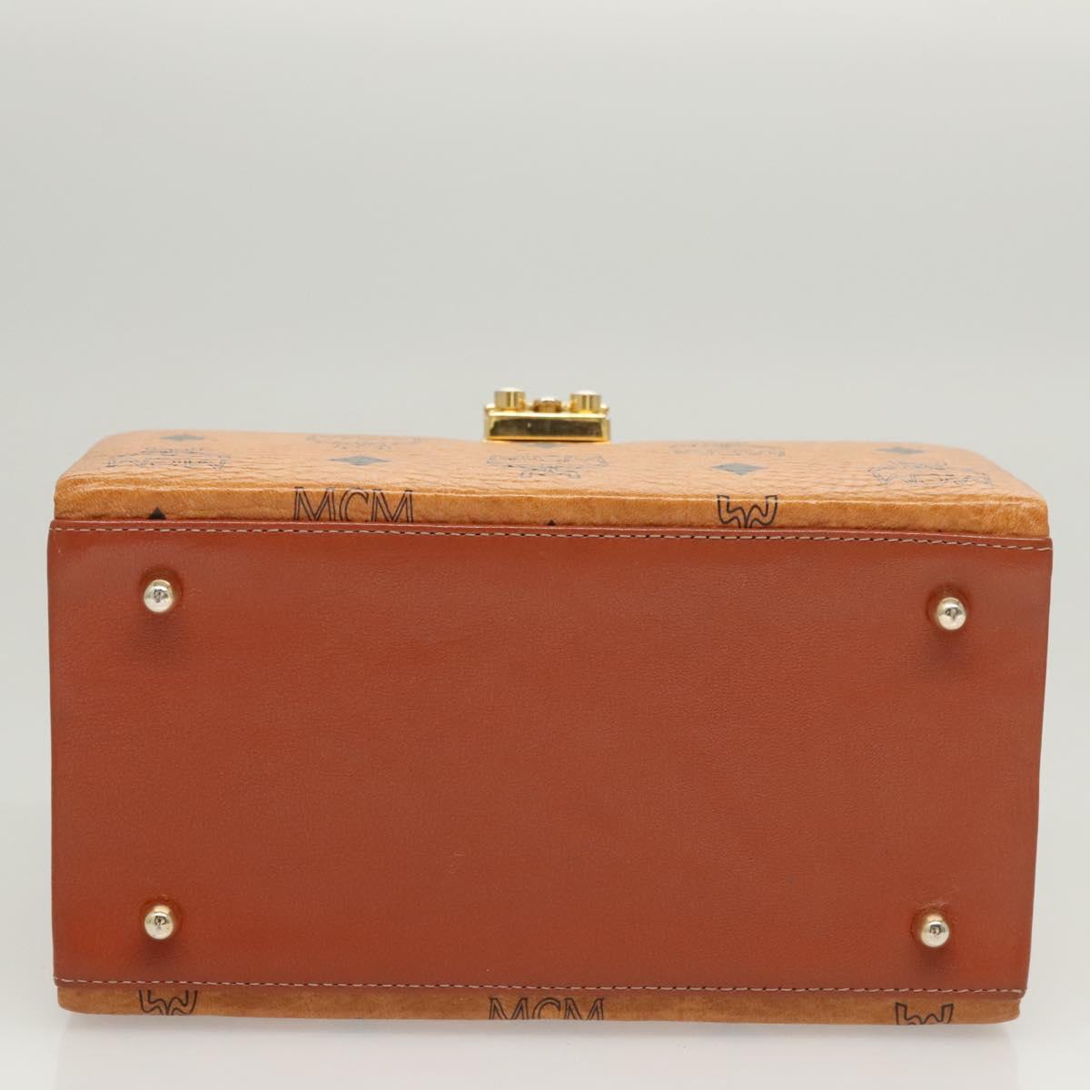 MCM Logogram Vicetos Hand Bag PVC Leather 2way Brown Gold Auth 124762A