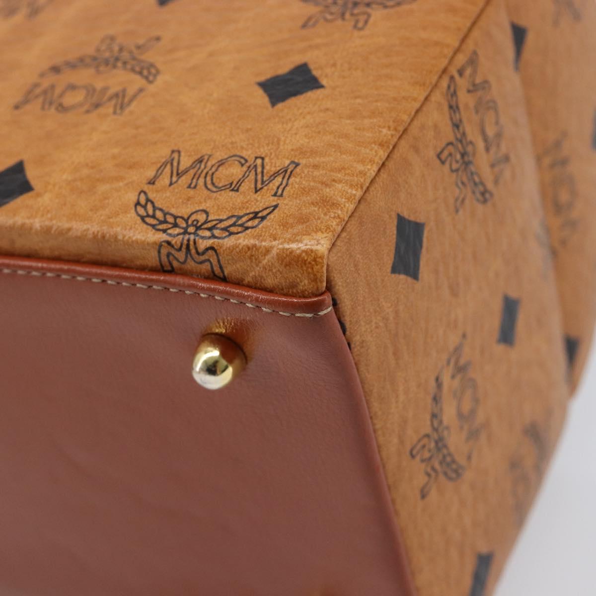MCM Logogram Vicetos Shoulder Bag PVC Leather 2way Brown Gold Auth 124762A