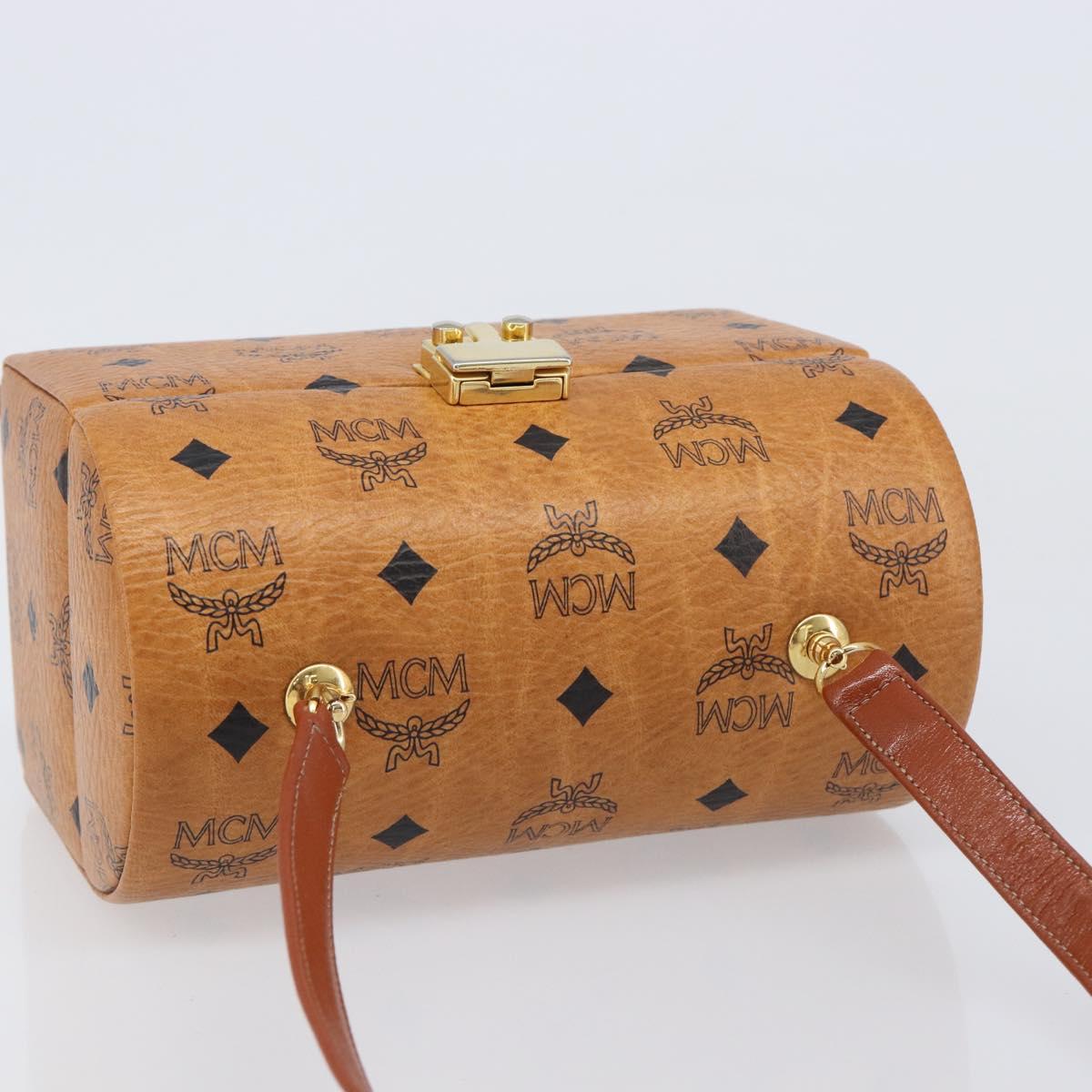 MCM Logogram Vicetos Shoulder Bag PVC Leather 2way Brown Gold Auth 124762A