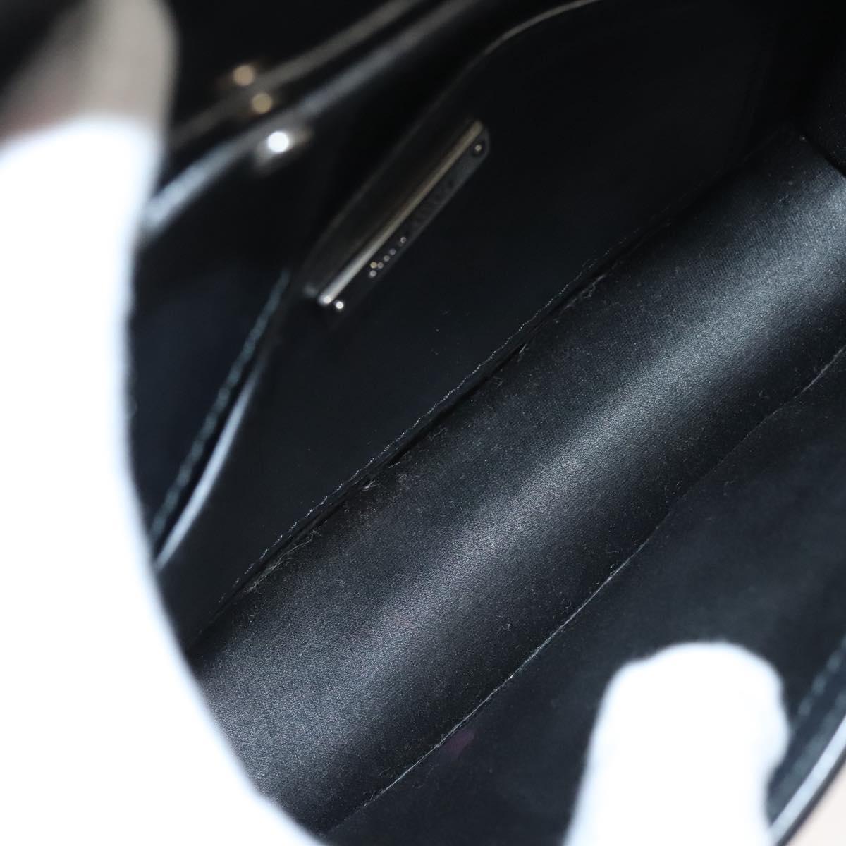 Miu Miu Chain Shoulder Bag Leather Black Silver Auth 124763