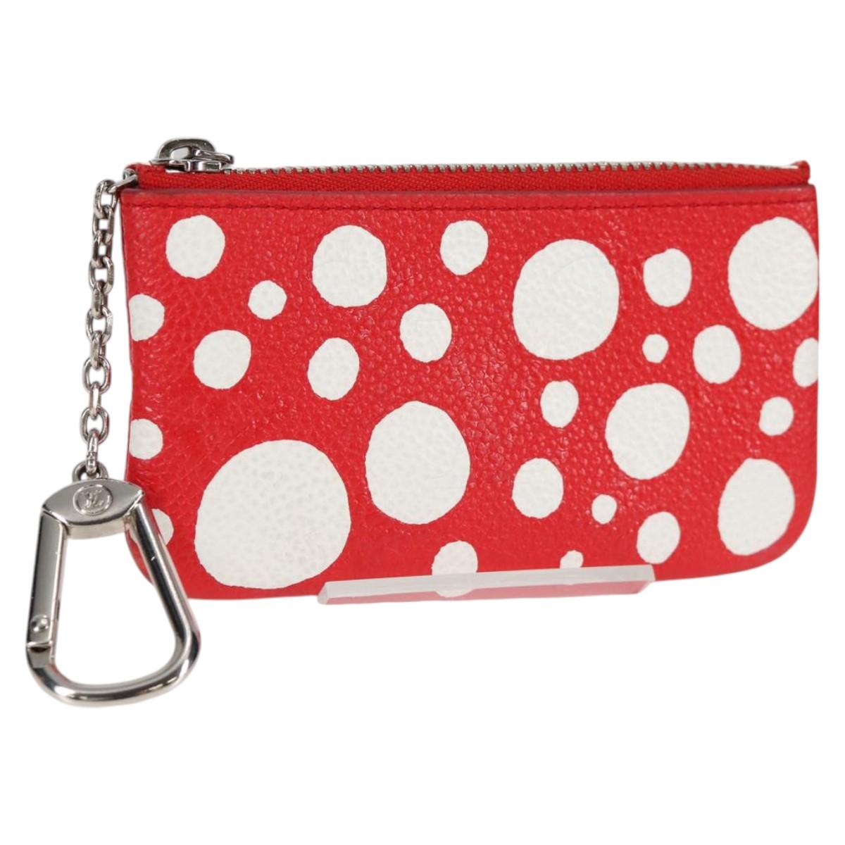 LOUIS VUITTON Yayoi Kusama Pochette Cles Coin Purse Red M81957 LV Auth 124768M