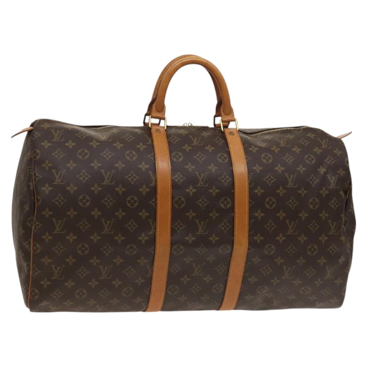 LOUIS VUITTON Monogram Keepall 55 Boston Bag M41424 LV Auth 124846