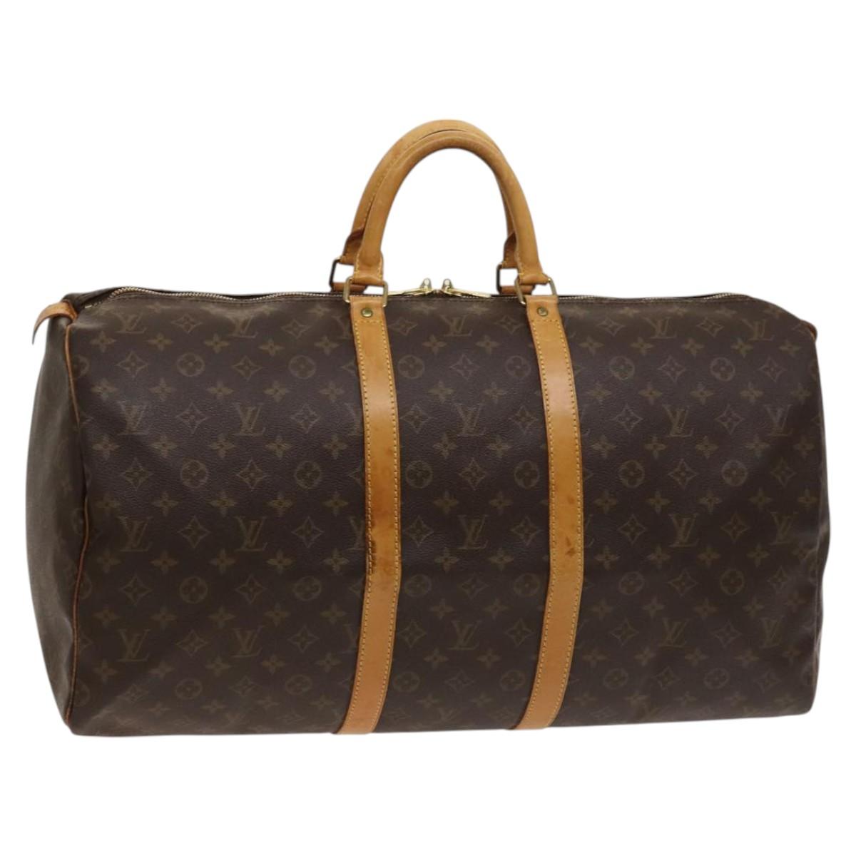 LOUIS VUITTON Monogram Keepall 55 Boston Bag M41424 LV Auth 124848