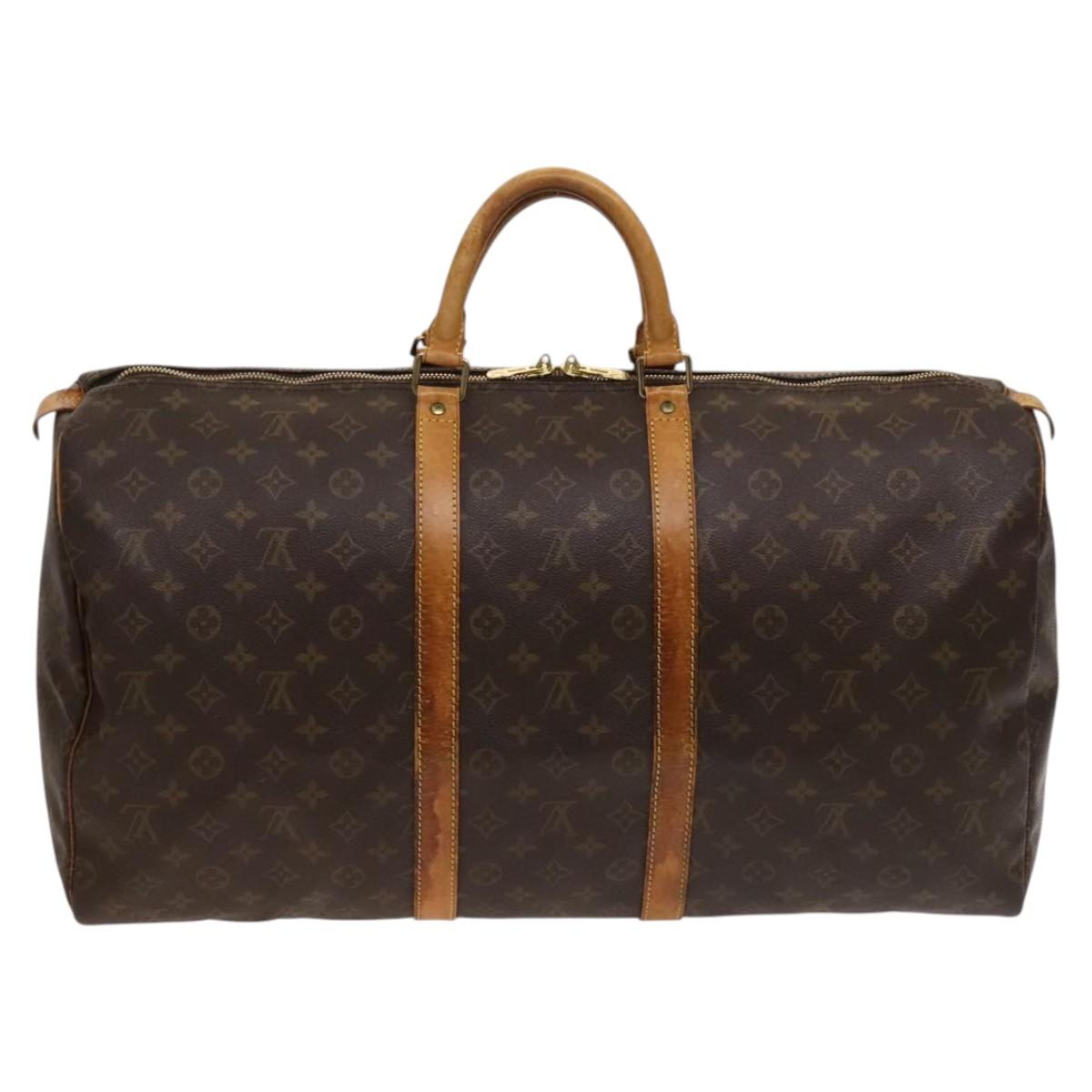 LOUIS VUITTON Monogram Keepall 55 Boston Bag M41424 LV Auth 124848