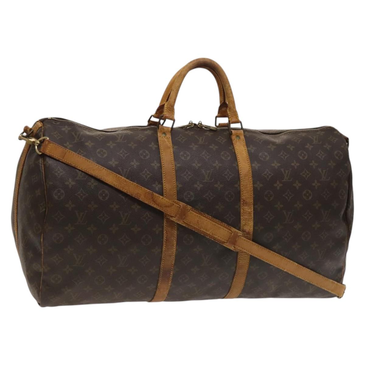 LOUIS VUITTON Monogram Keepall Bandouliere 60 Boston Bag M41412 LV Auth 124854