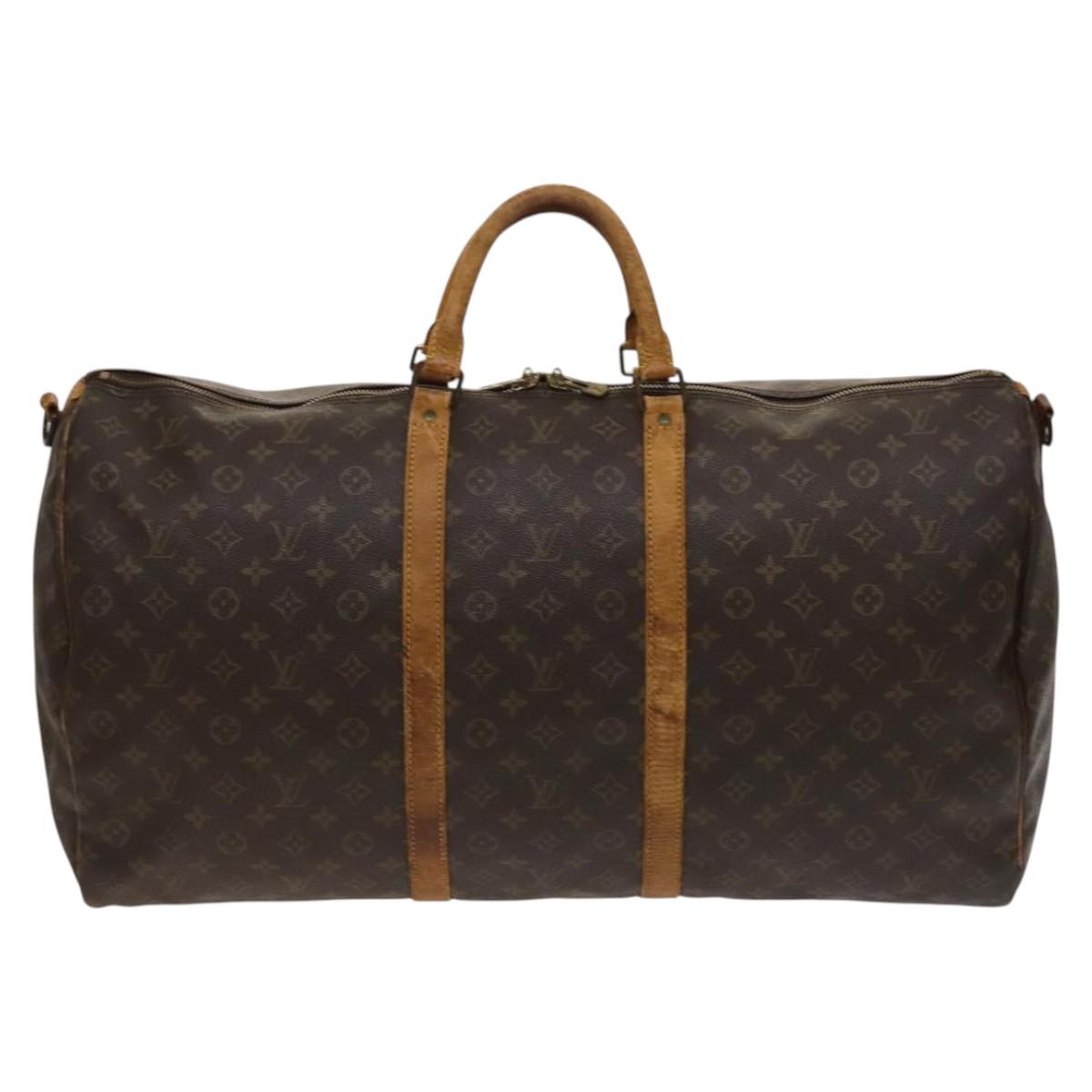 LOUIS VUITTON Monogram Keepall Bandouliere 60 Boston Bag M41412 LV Auth 124854