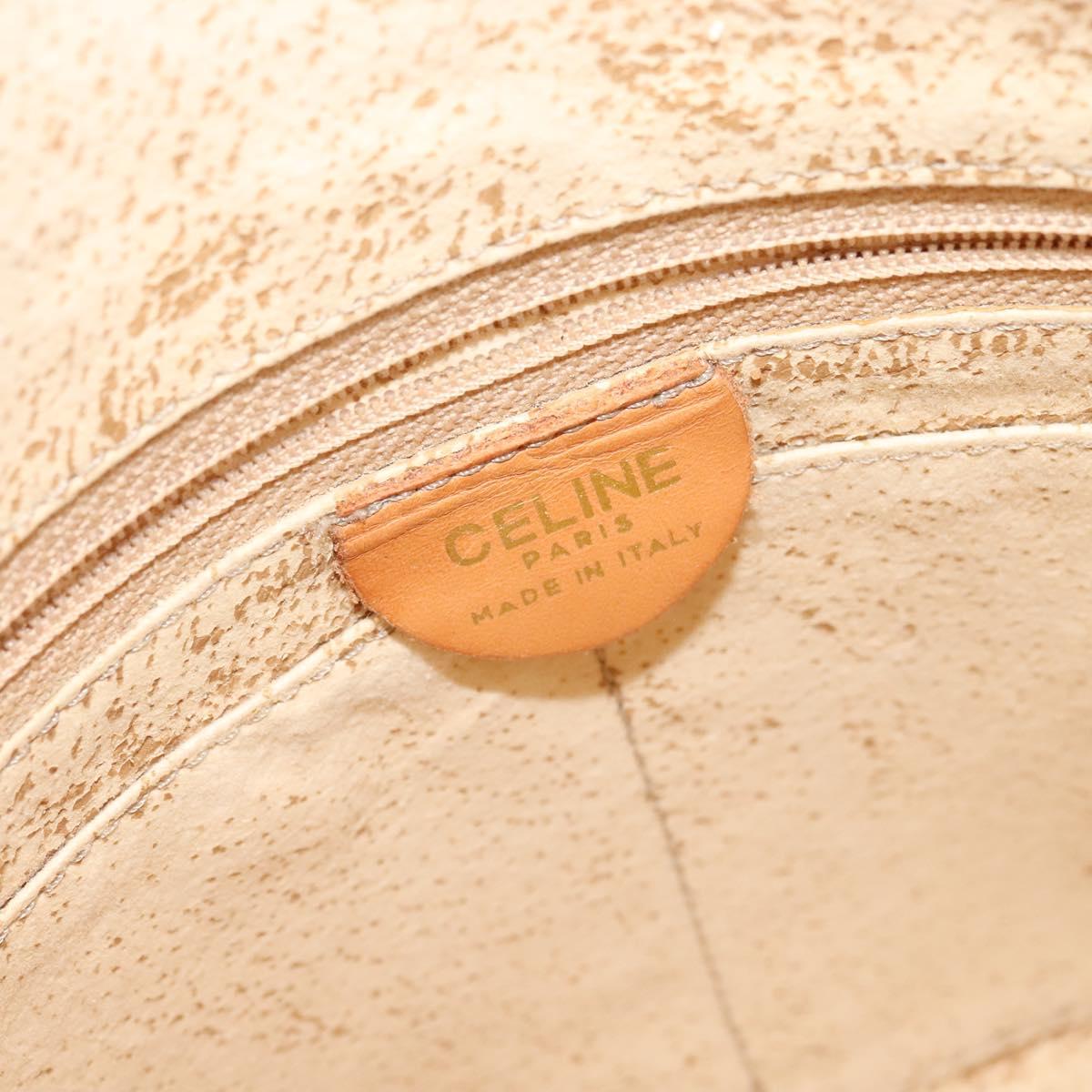 CELINE Macadam Canvas Backpack PVC Leather Brown Gold Auth 124859