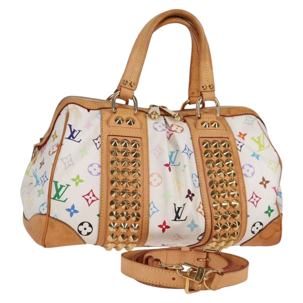 LOUIS VUITTON Monogram Multicolor Courtney MM Bag 2way White M45641 Auth 124887V