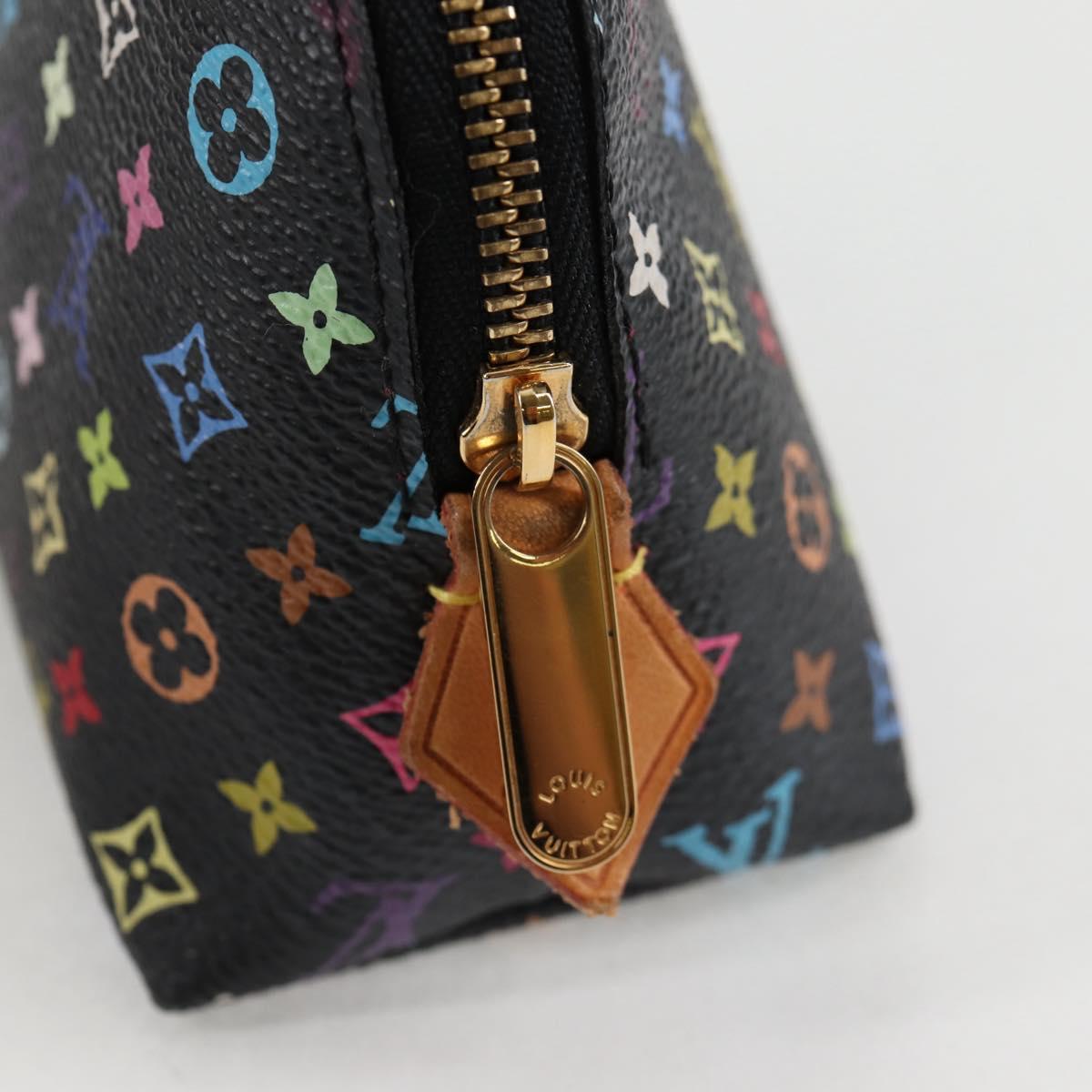 LOUIS VUITTON Multicolor Pochette Cosmetic Pouch Black M47355 Auth 124893V
