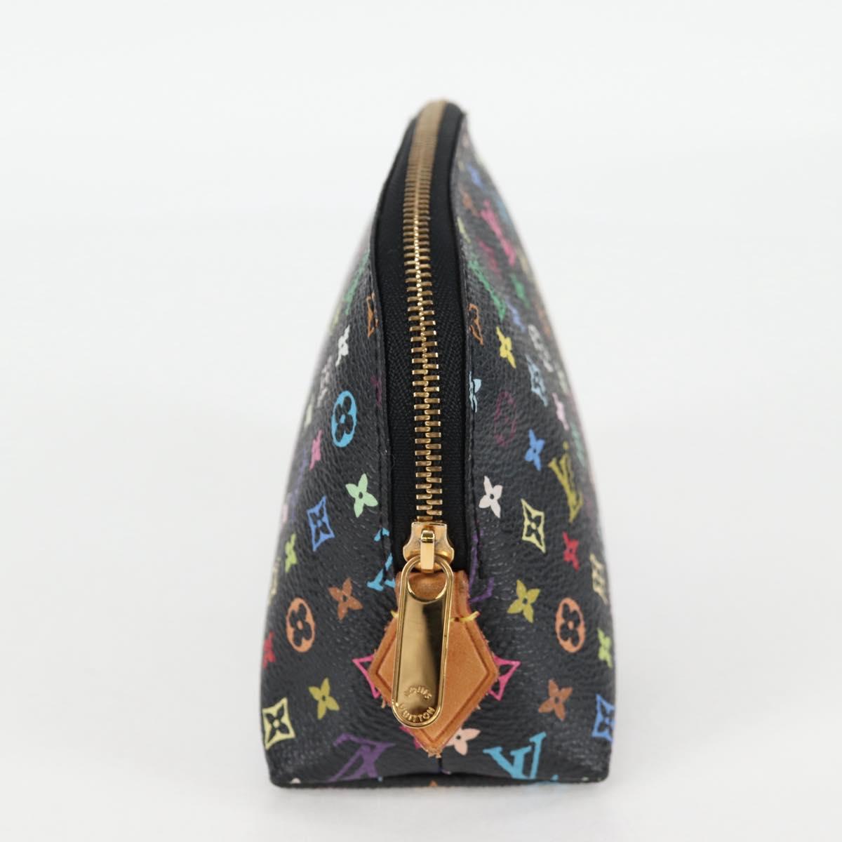 LOUIS VUITTON Multicolor Pochette Cosmetic Pouch Black M47355 Auth 124893V