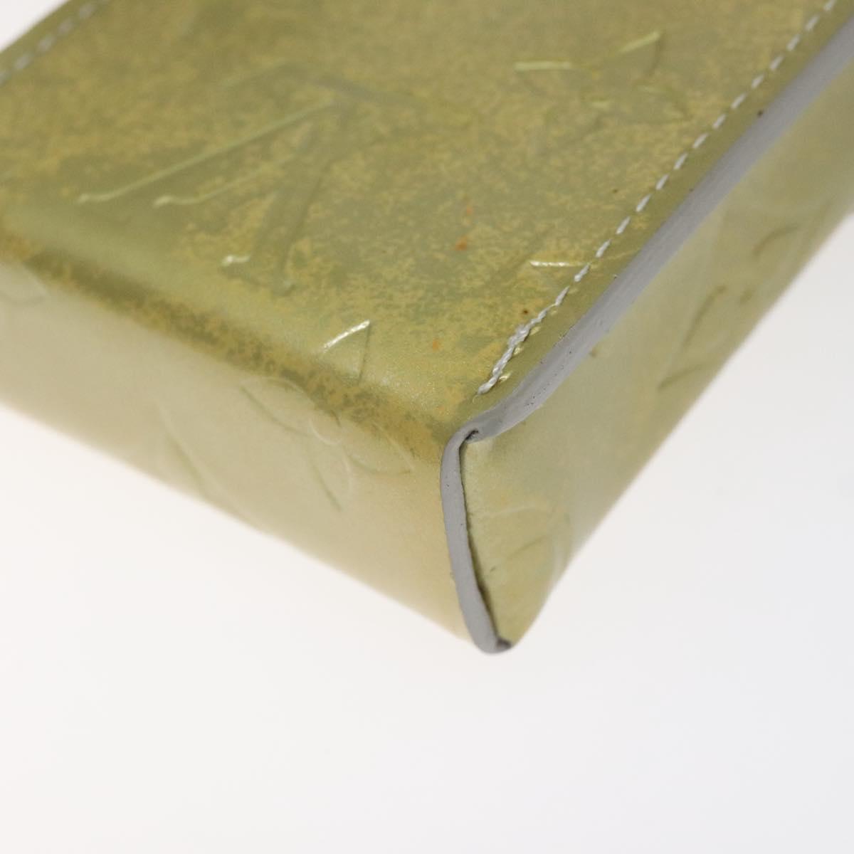 LOUIS VUITTON Monogram Vernis Green Cigarette Case Gris LV Auth 124911