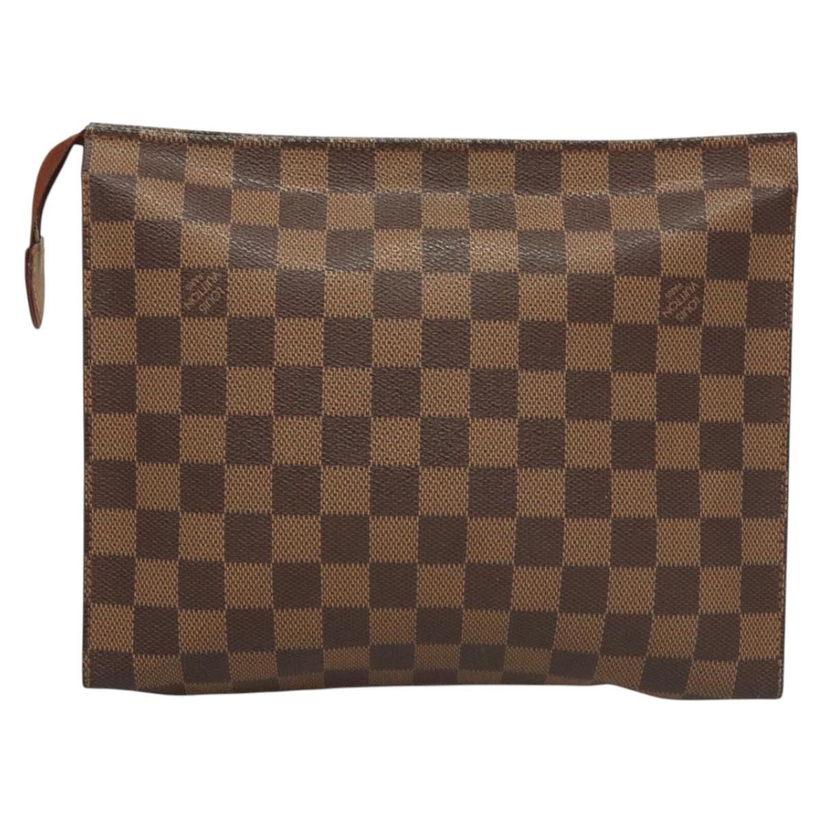 LOUIS VUITTON Damier Ebene Posh Toilette 26 Pouch N47543 LV Auth 124944