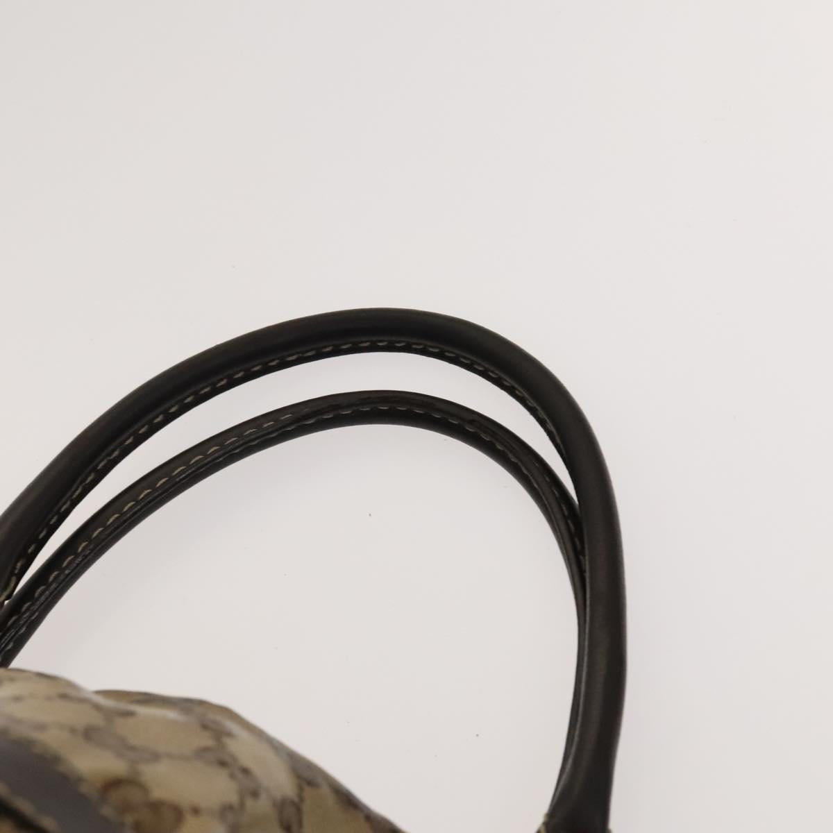 GUCCI GG Crystal Hand Bag Coated Canvas Brown Gold 223962 Auth 124985
