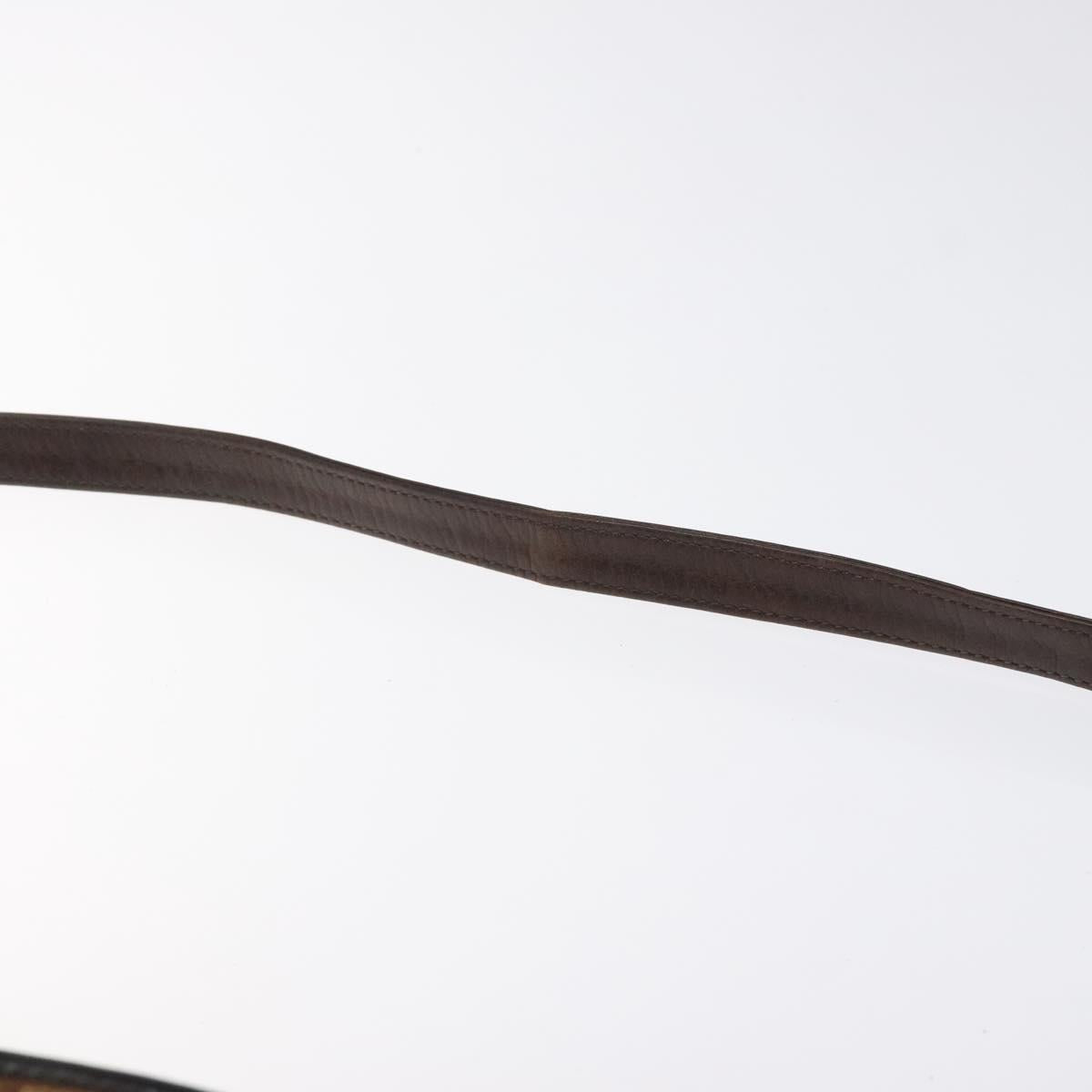 Christian Dior Trotter Canvas Shoulder Bag Brown Gold Auth 124989