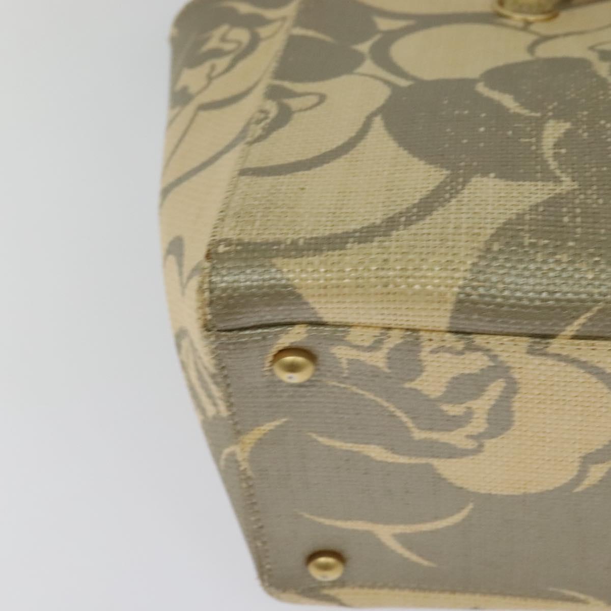 CHANEL Chain Tote Bag Straw Beige CC Auth 125000