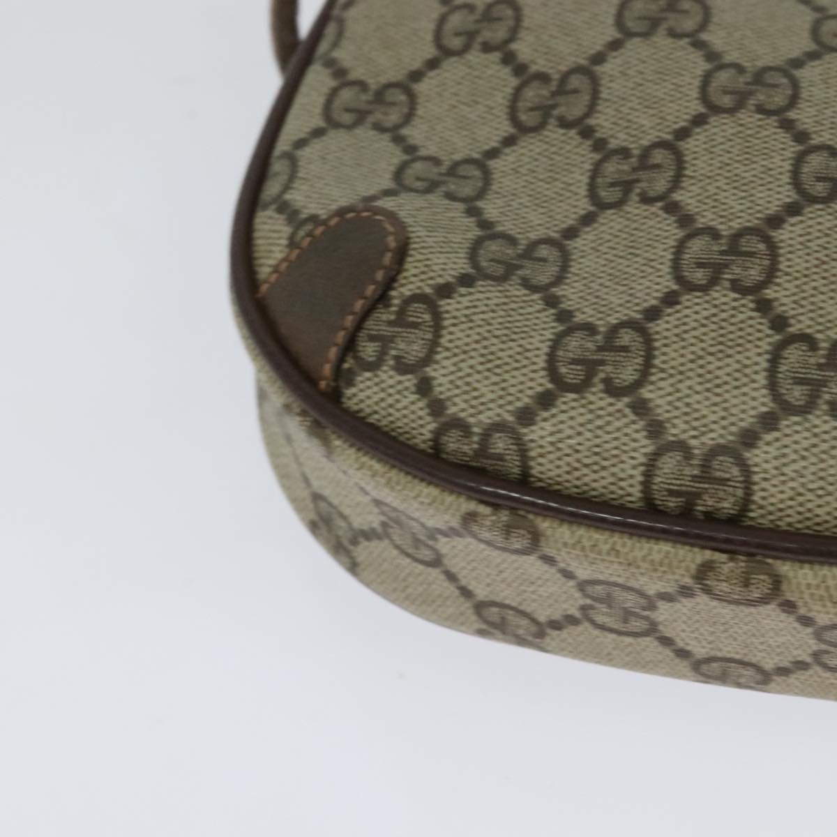 GUCCI GG Supreme Web Sherry Line Bag PVC Beige Gold 89 02 066 Auth 125020