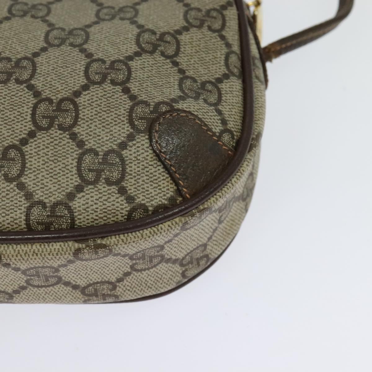 GUCCI GG Supreme Web Sherry Line Bag PVC Beige Gold 89 02 066 Auth 125020