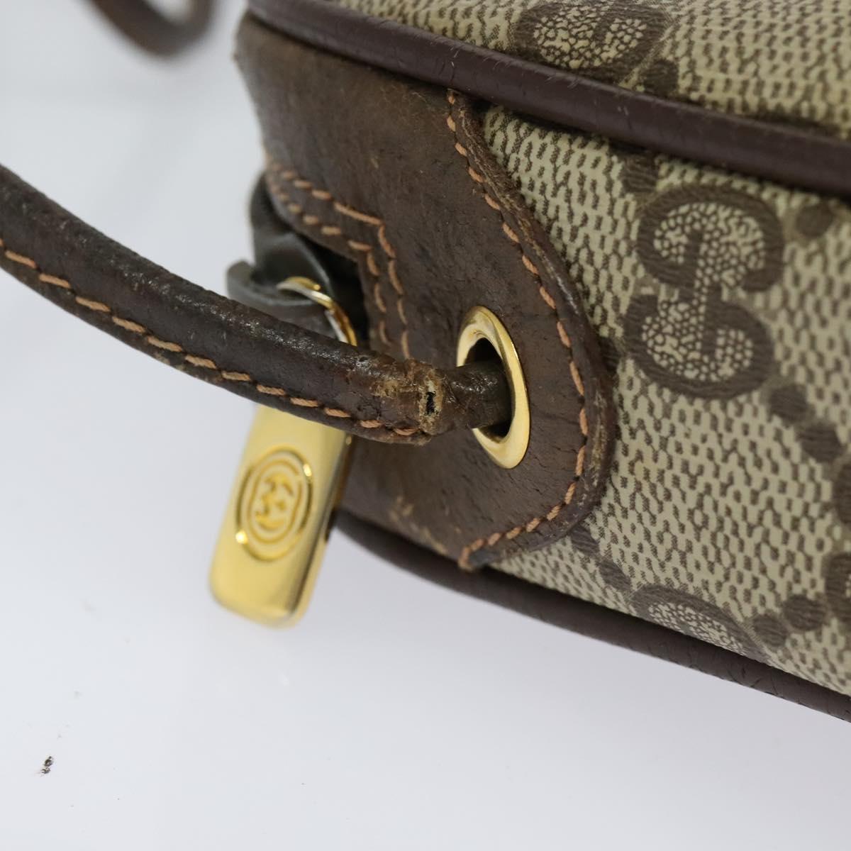 GUCCI GG Supreme Web Sherry Line Bag PVC Beige Gold 89 02 066 Auth 125020