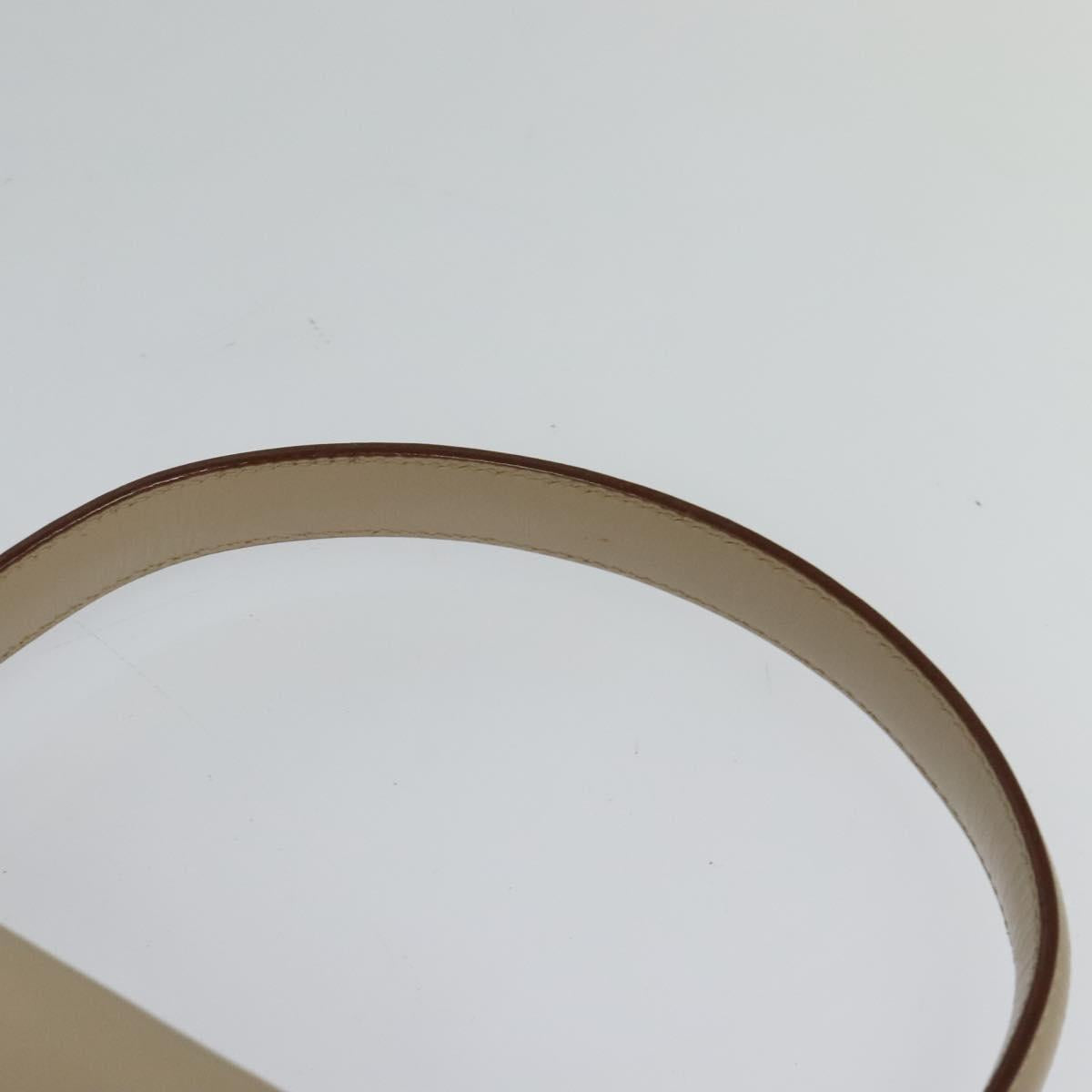 Salvatore Ferragamo Gancini Hand Bag Leather 2way Beige Gold Auth 125026