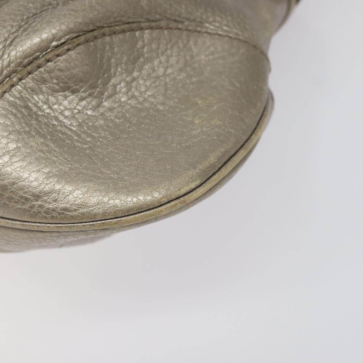 Salvatore Ferragamo Gancini Tote Bag Leather Silver Auth 125027