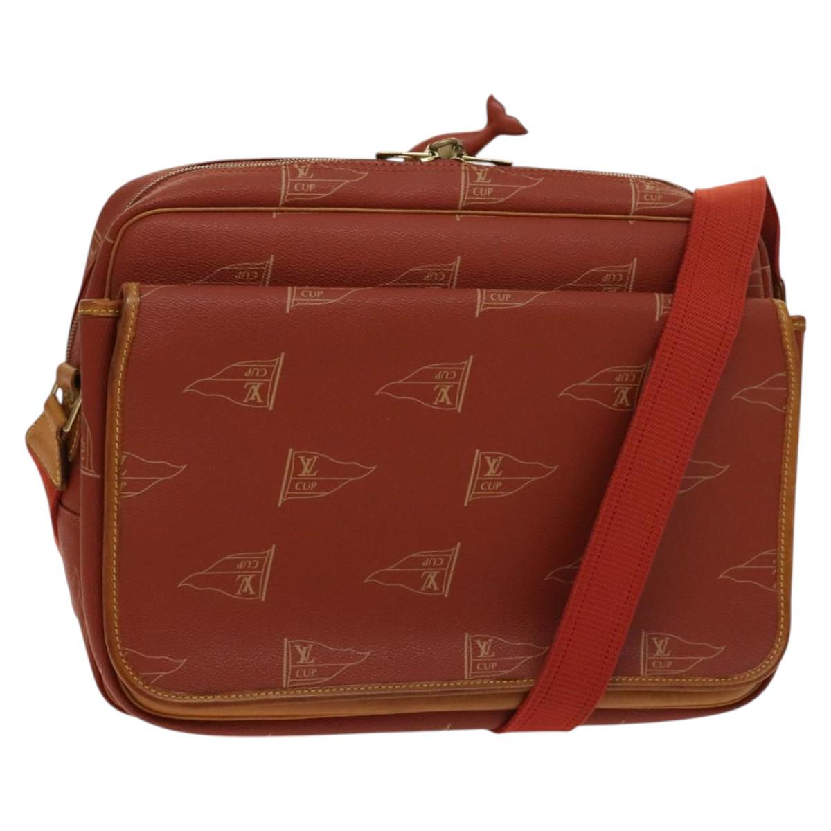 LOUIS VUITTON LOUIS VUITTON Cup Calvi Bag Red Aboganie M80028 LV Auth 125072