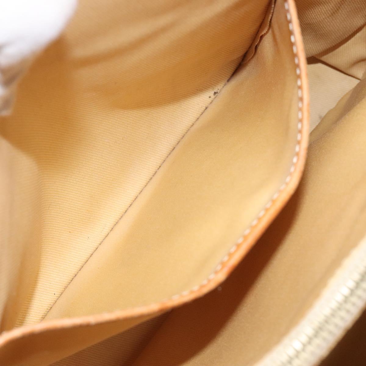 CELINE C Macadam Canvas Hand Bag Red Gold Auth 125094