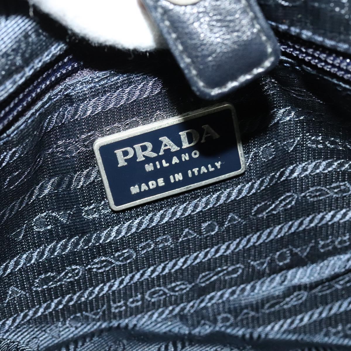 PRADA Shoulder Bag Leather Black Silver Auth 125112