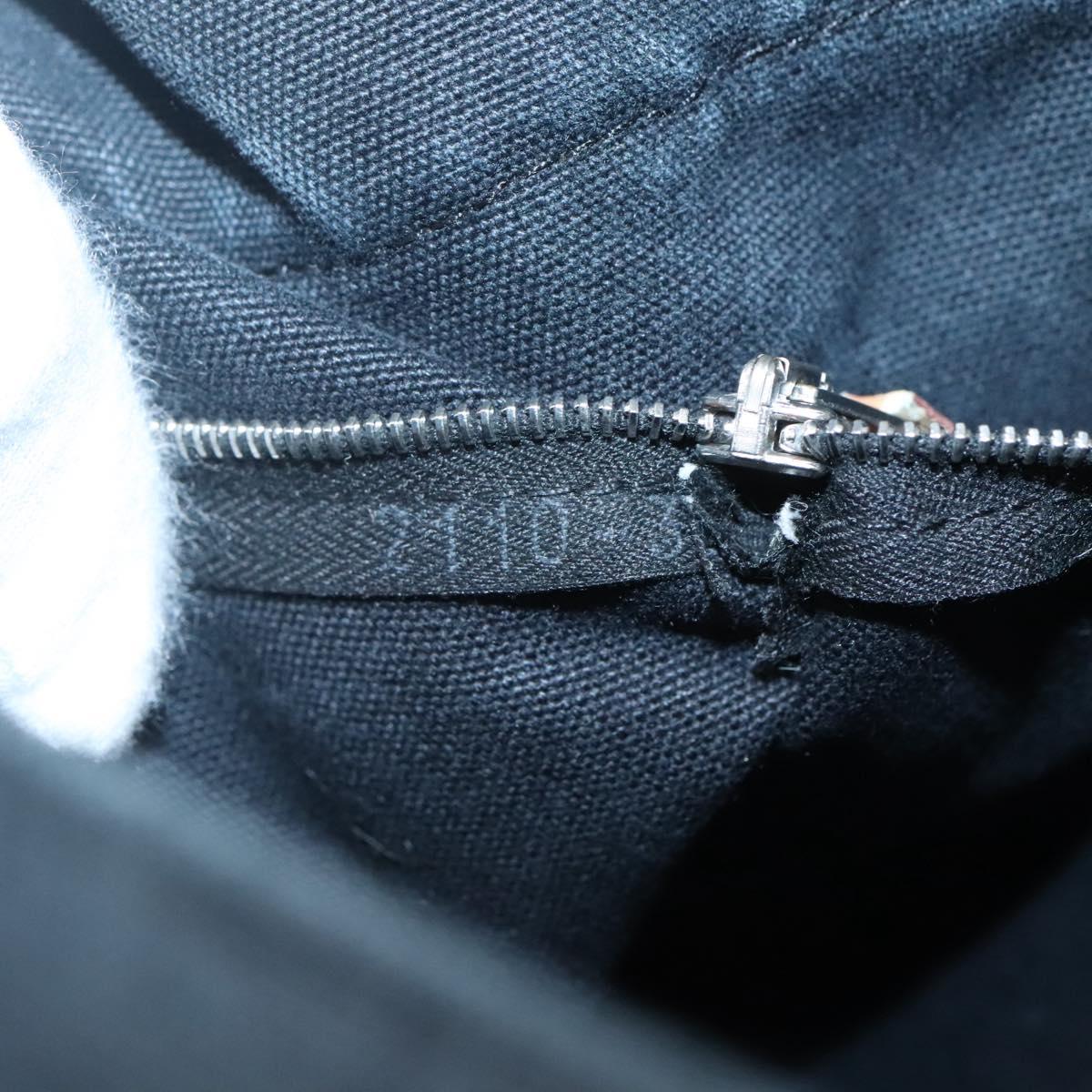 HERMES Fourre Tout MM Hand Bag Canvas Black Silver Auth 125123