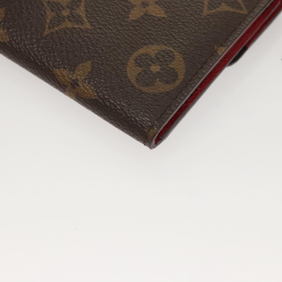 LOUIS VUITTON Monogram Portefeuille Emilie Long Wallet Red M60697 Auth 125135