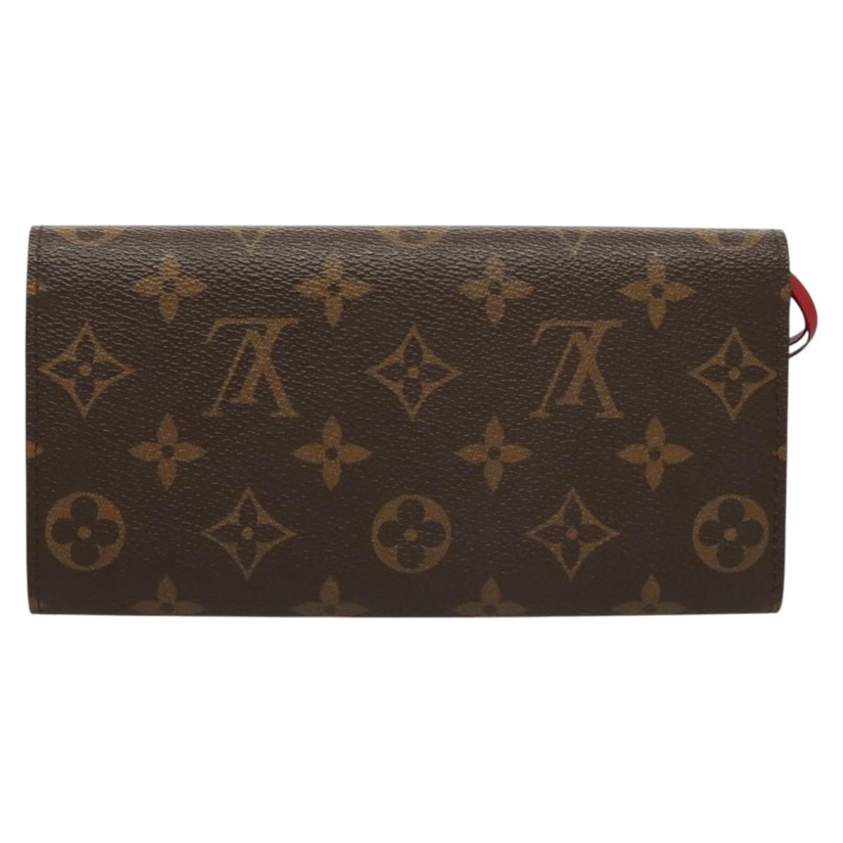 LOUIS VUITTON Monogram Portefeuille Emilie Long Wallet Red M60697 Auth 125135