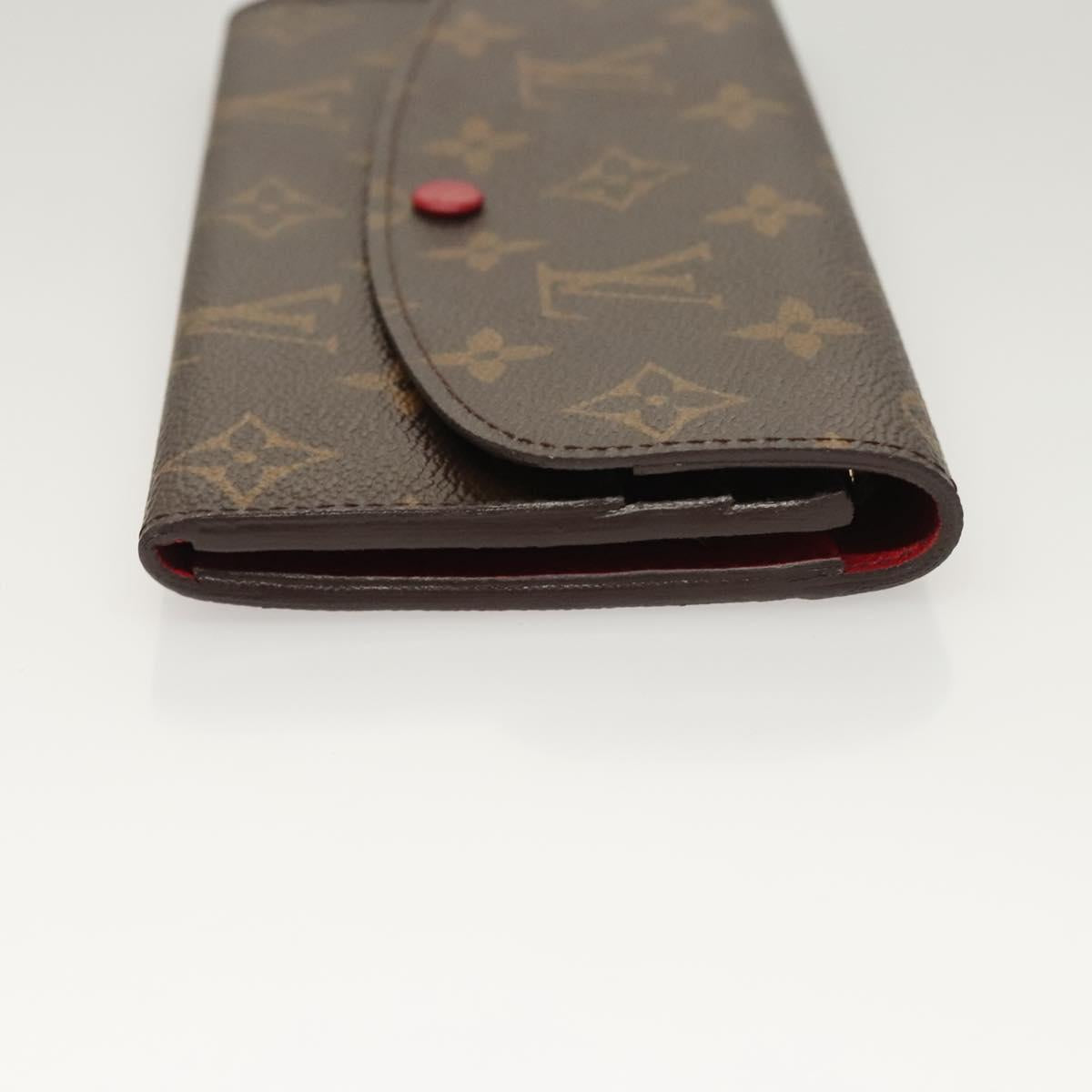LOUIS VUITTON Monogram Portefeuille Emilie Long Wallet Red M60697 Auth 125135