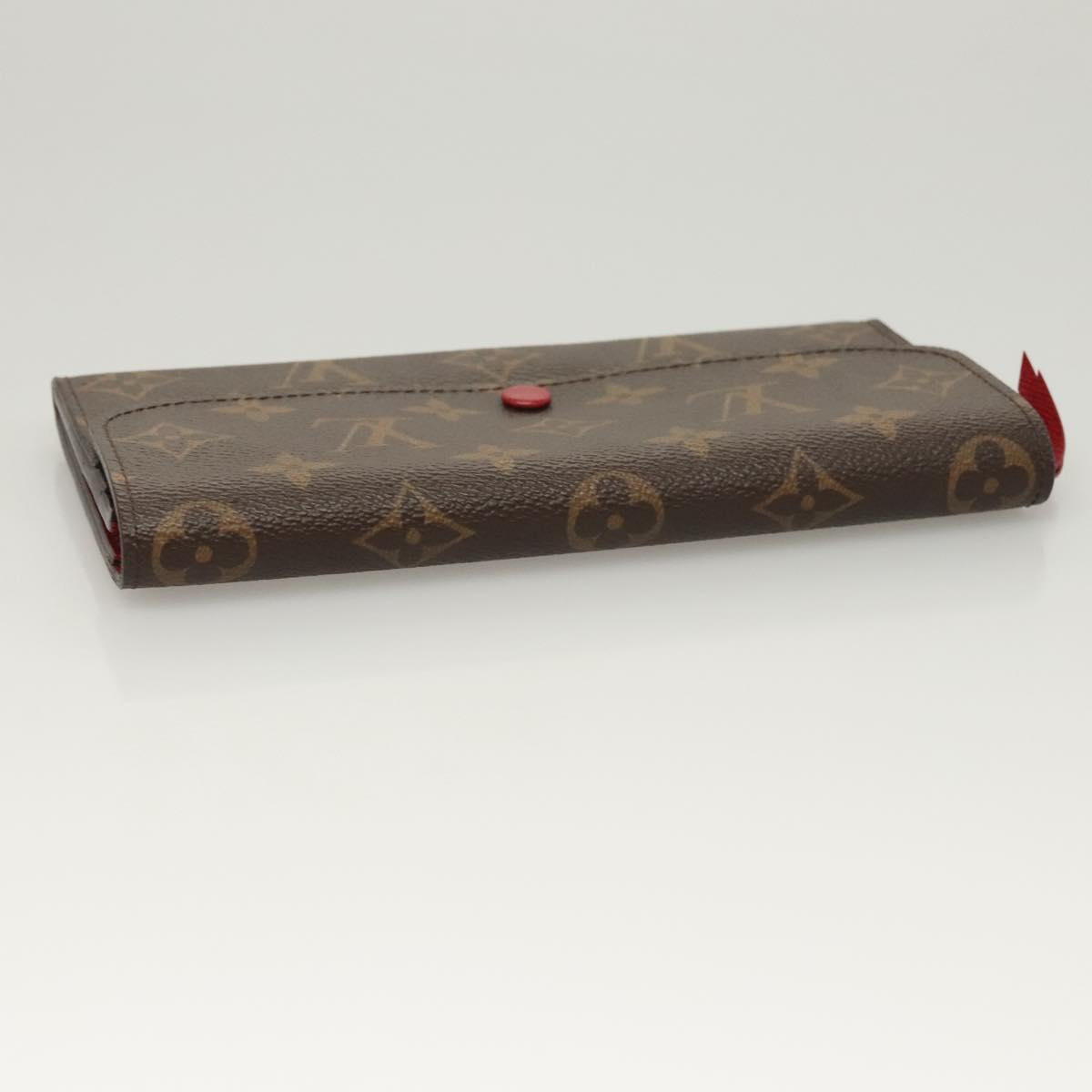 LOUIS VUITTON Monogram Portefeuille Emilie Long Wallet Red M60697 Auth 125135