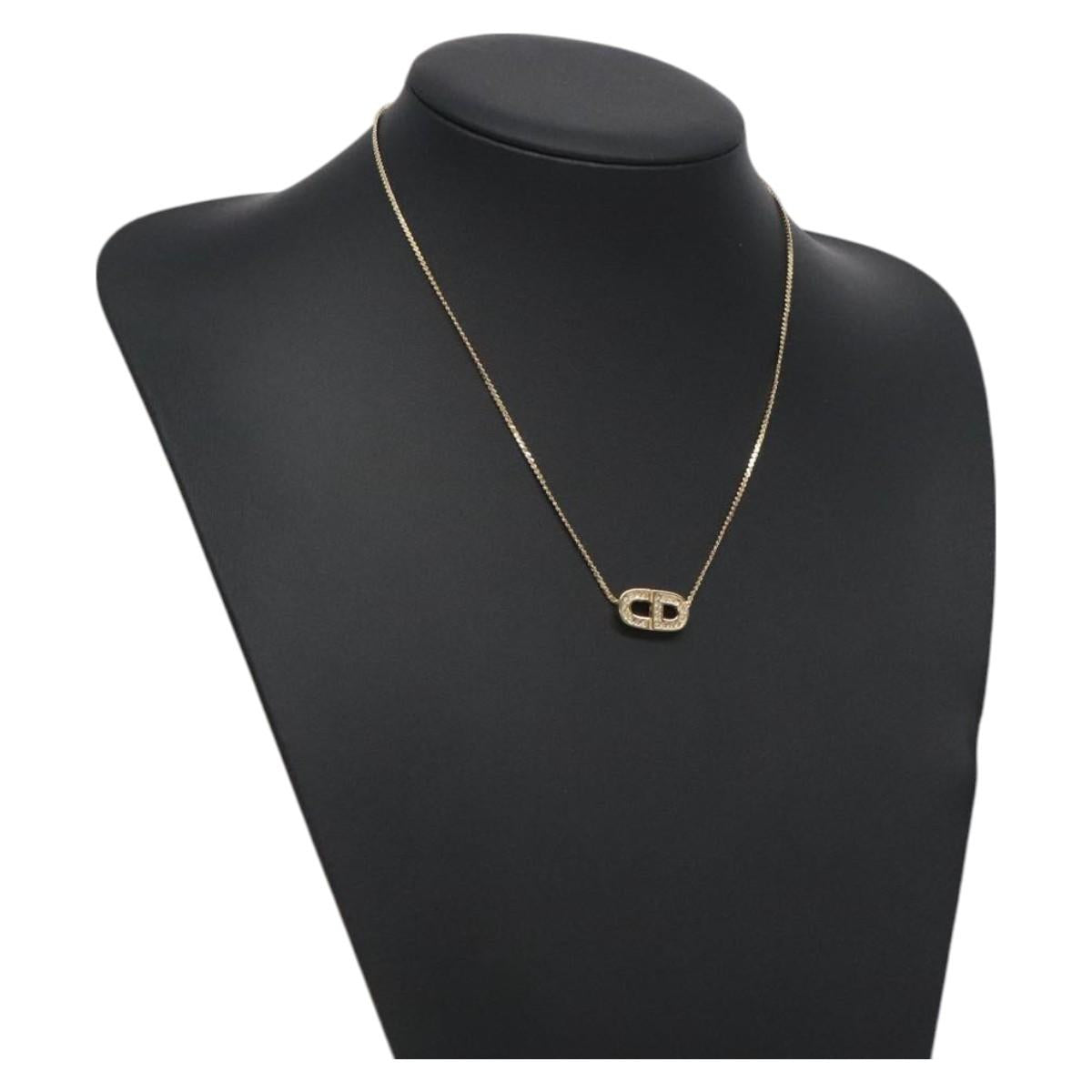 Christian Dior Necklace metal Gold Auth 125144