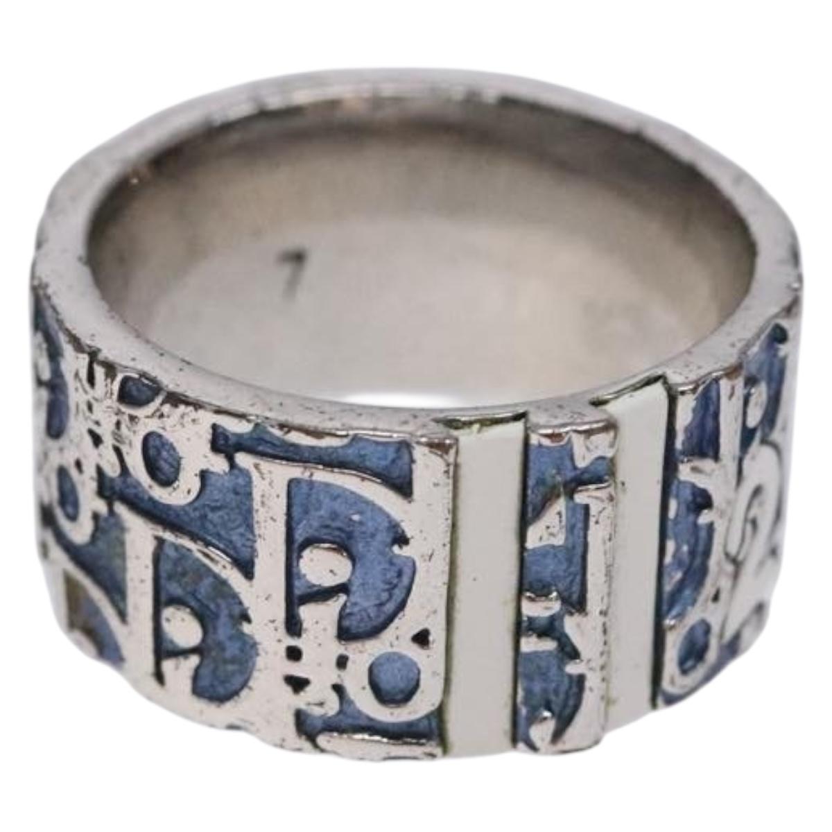 Christian Dior Ring metal Blue  Auth 125156