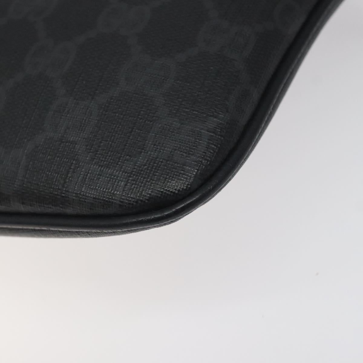 GUCCI GG Supreme Web Sherry Line Bag PVC Black Gold 904 02 047 Auth 125201