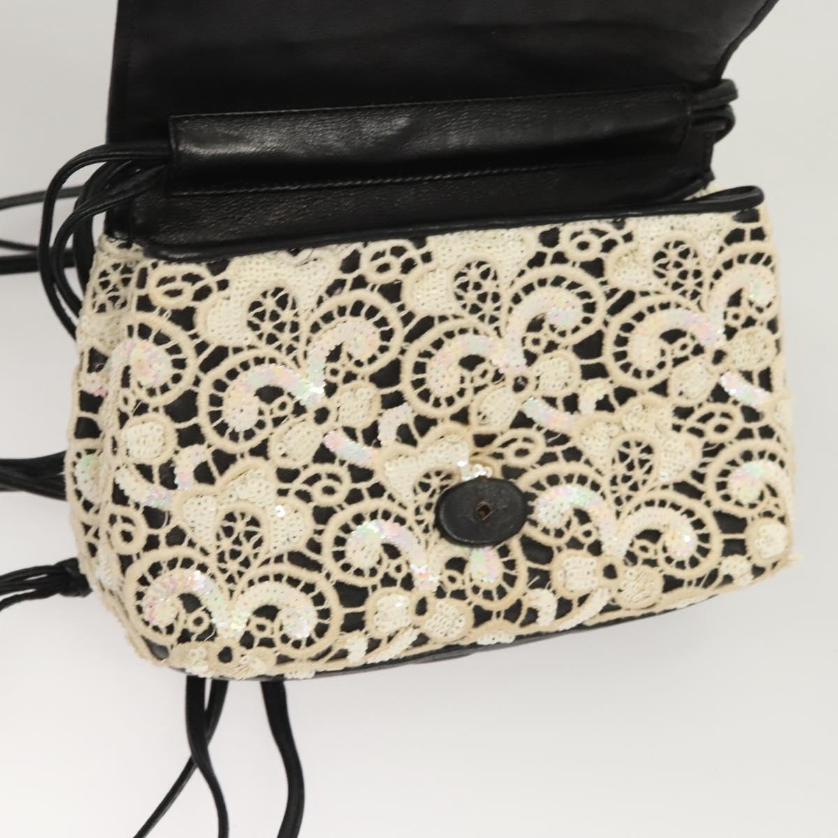 CHANEL Shoulder Bag Lamb Skin White CC Auth 125205