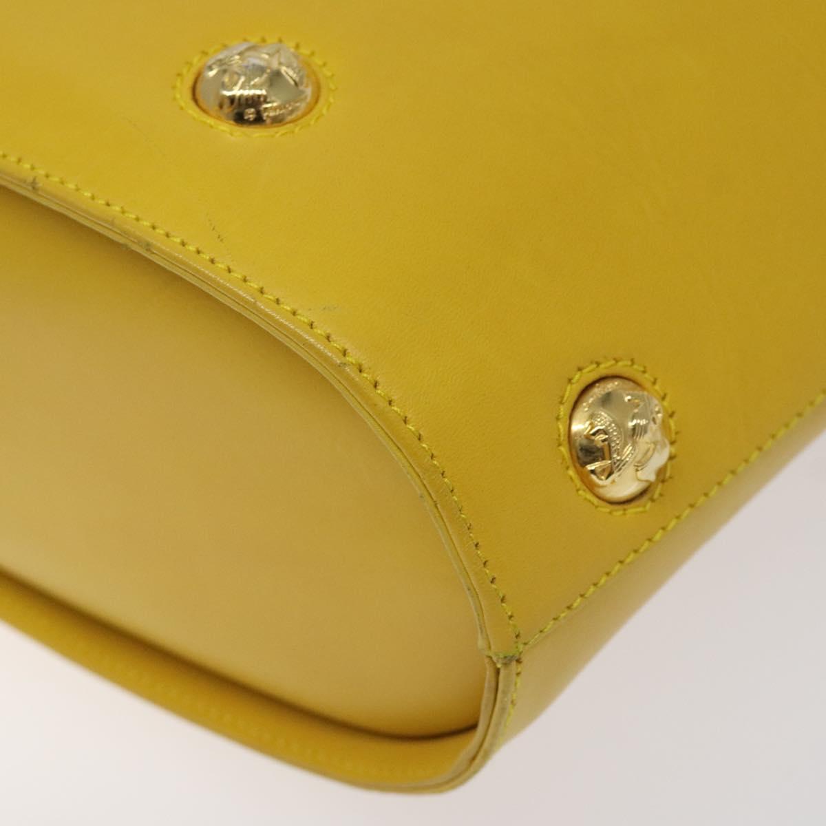 Salvatore Ferragamo Shoulder Bag Leather Yellow Gold Auth 125240