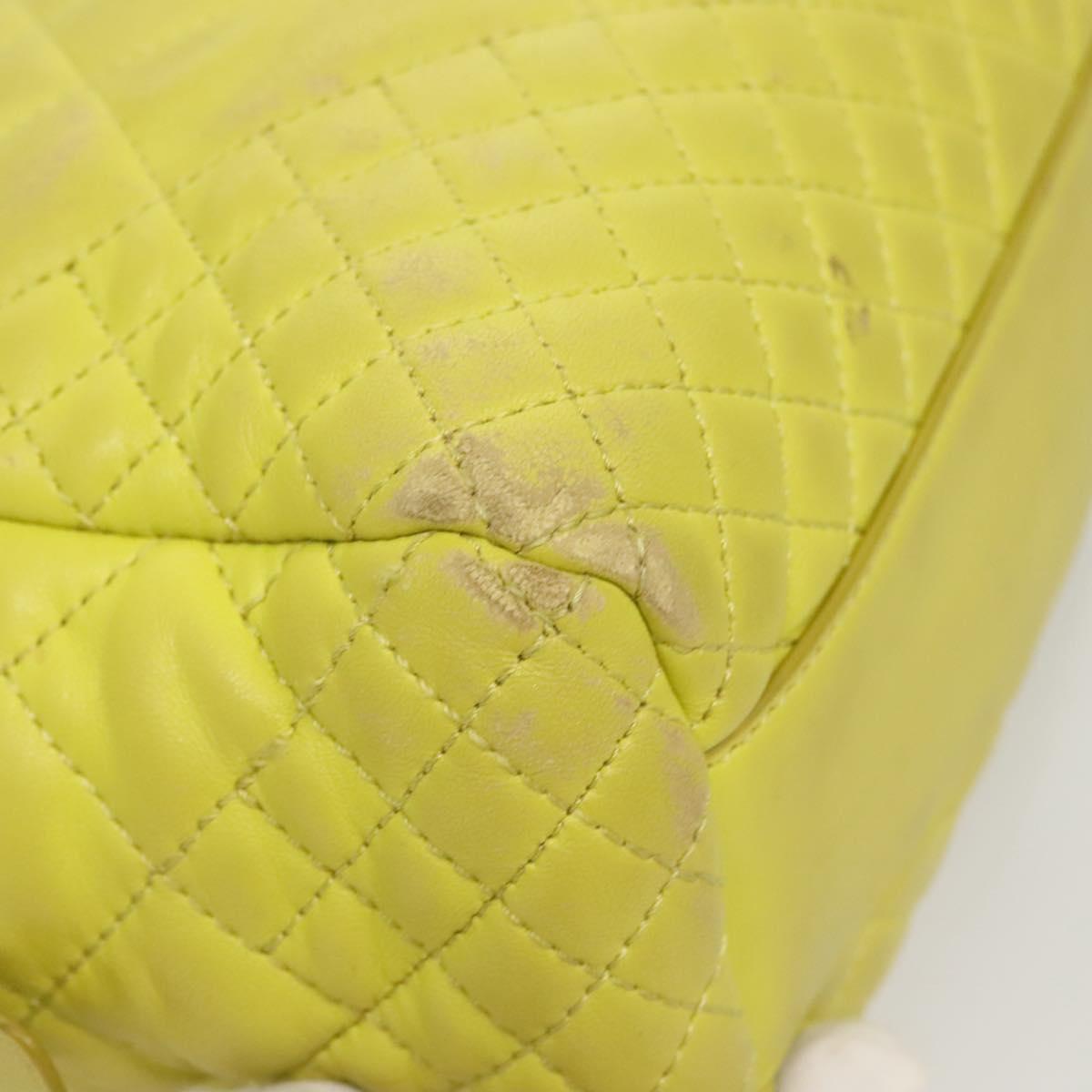 VERSACE Hand Bag Leather Green Gold Auth 125242